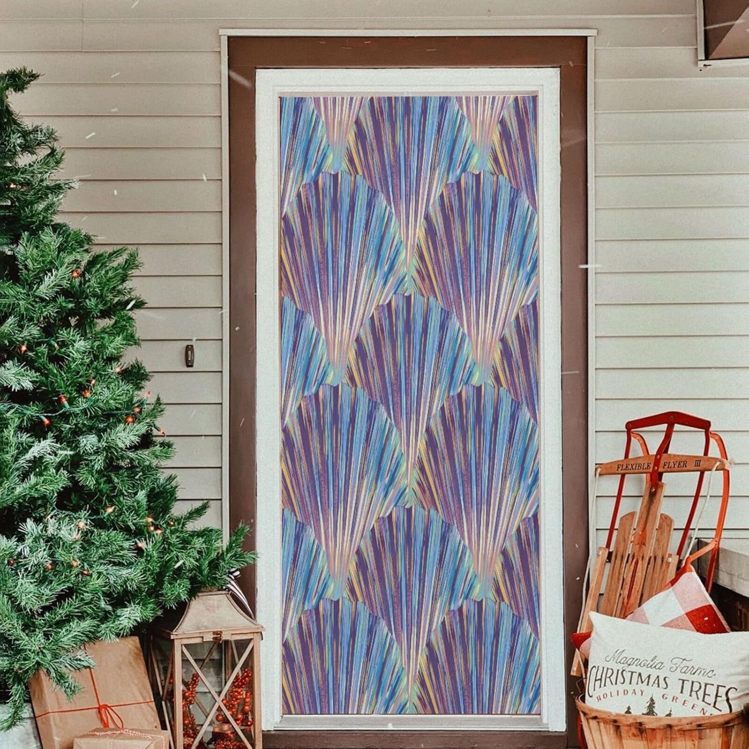 Susiyo Retro Rainbow Shells Halloween Door Cover