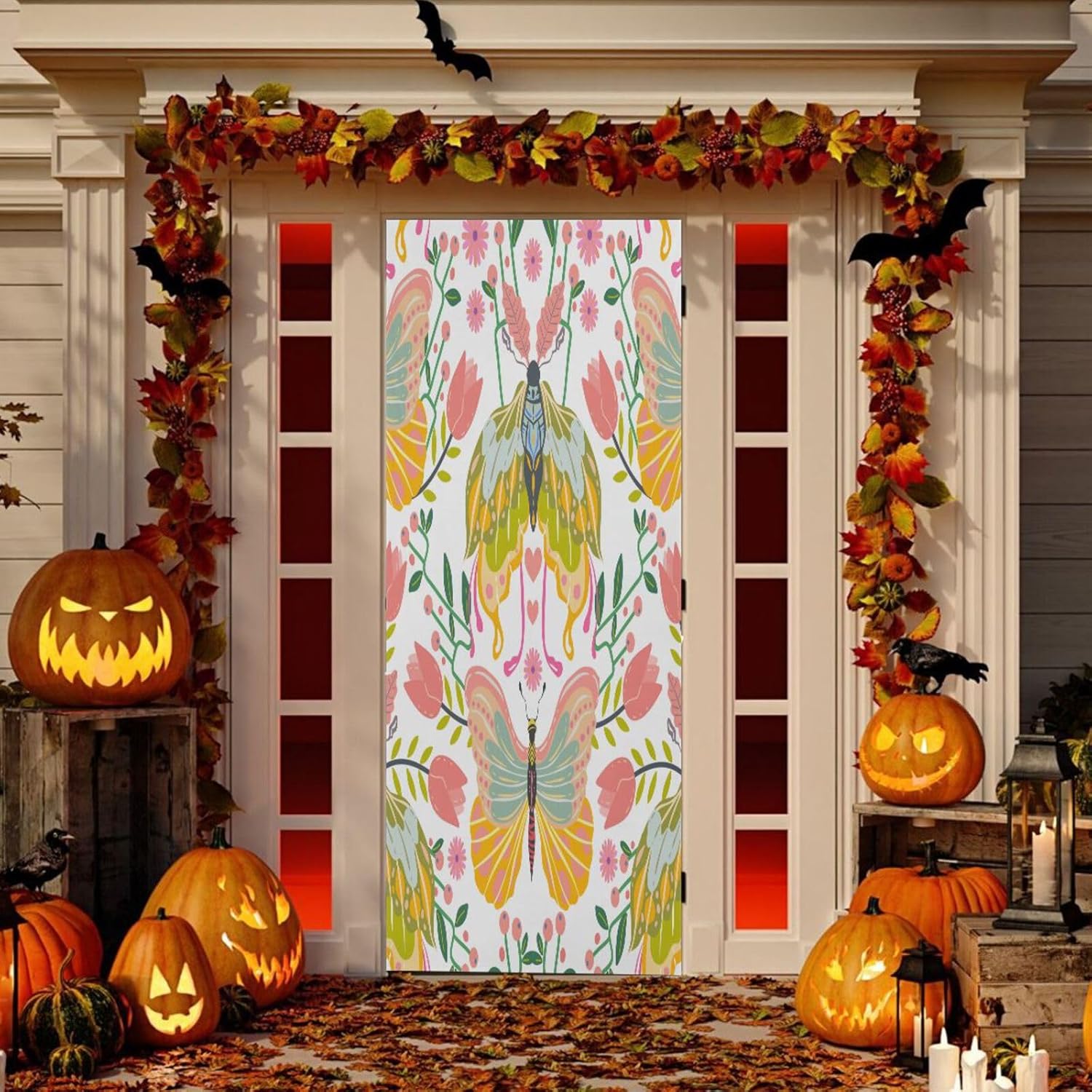 Susiyo Butterfly Halloween Door Cover 32x79 in