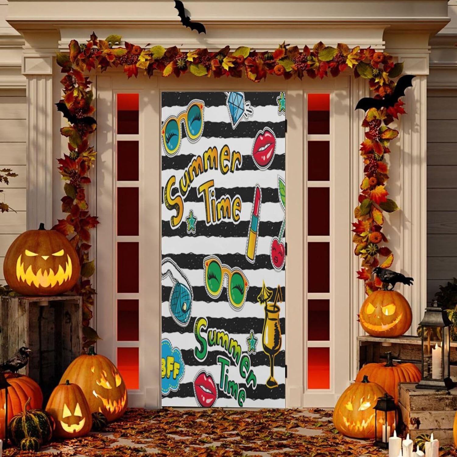 Susiyo Halloween Door Cover for Home Party Decor 32x79 in