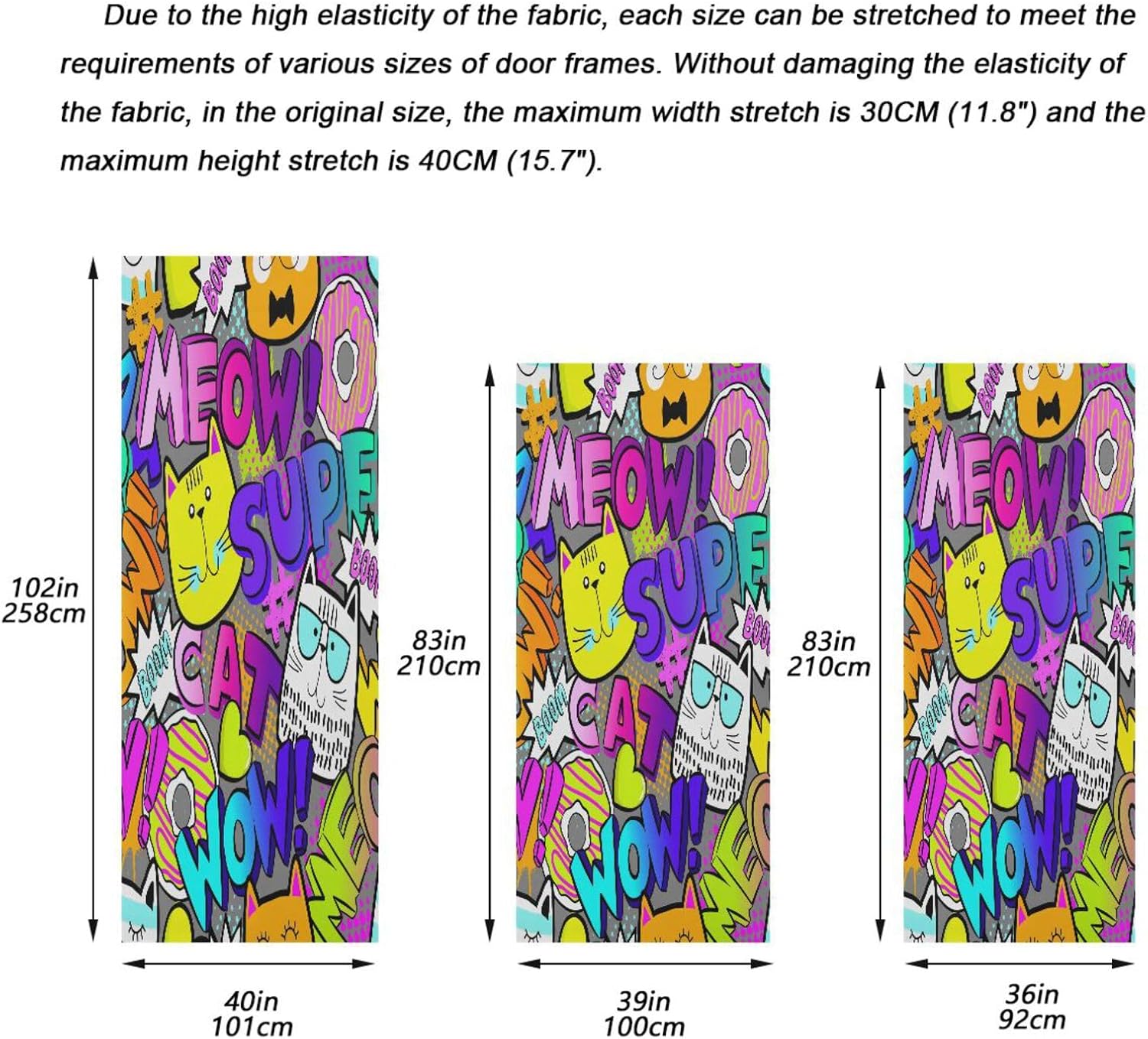 Susiyo Cat Head Halloween Door Cover 32x79 In