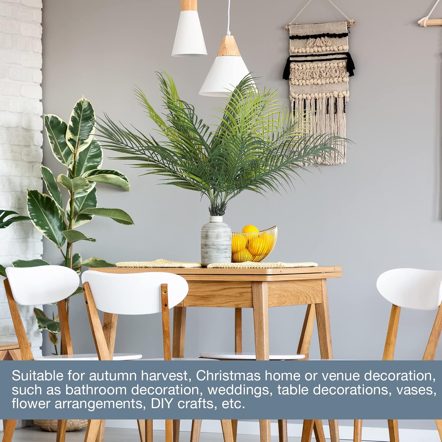 Faux Palm Leaves Artificial Plants for Home Decor