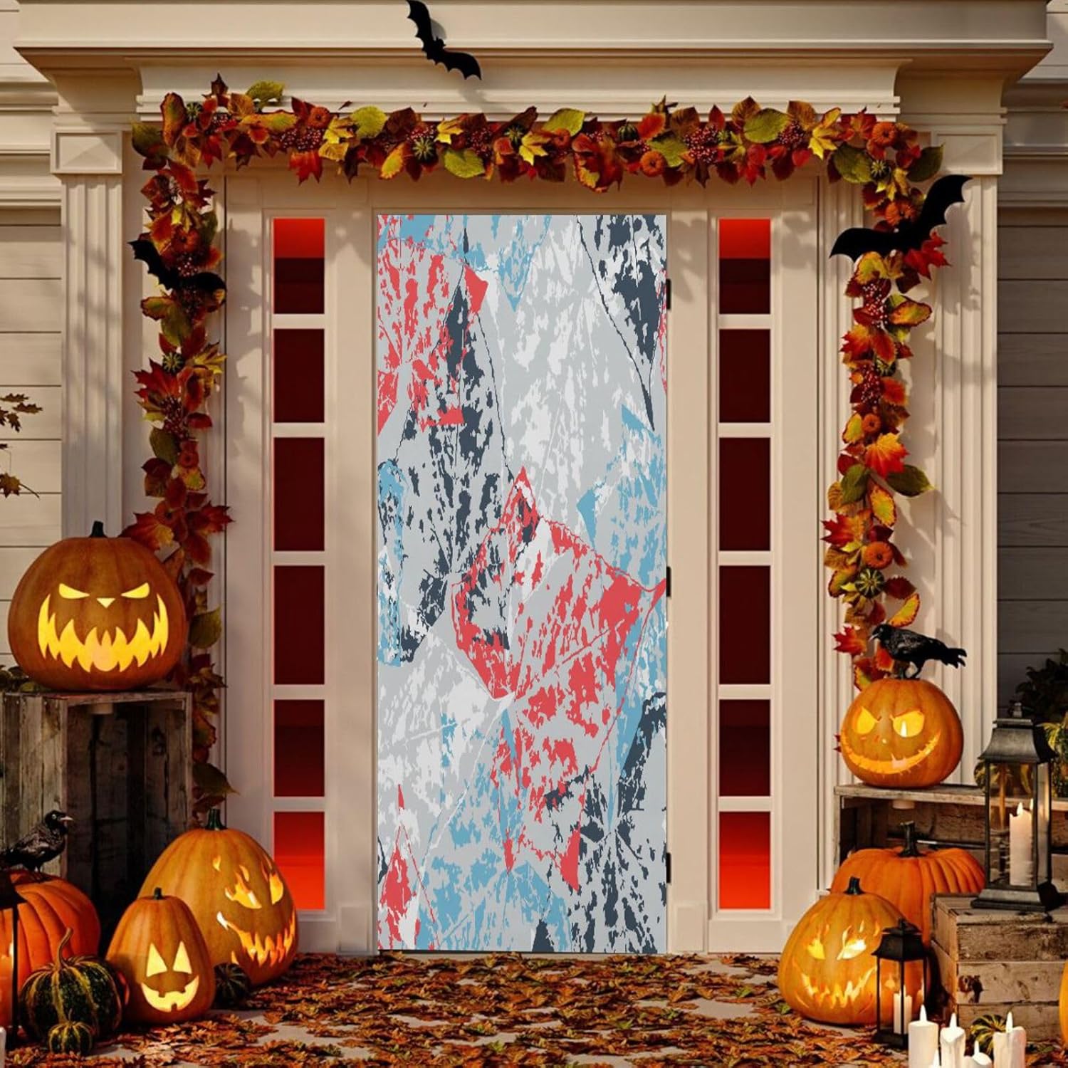 Susiyo Colorful Leaves Halloween Door Cover 32x79in