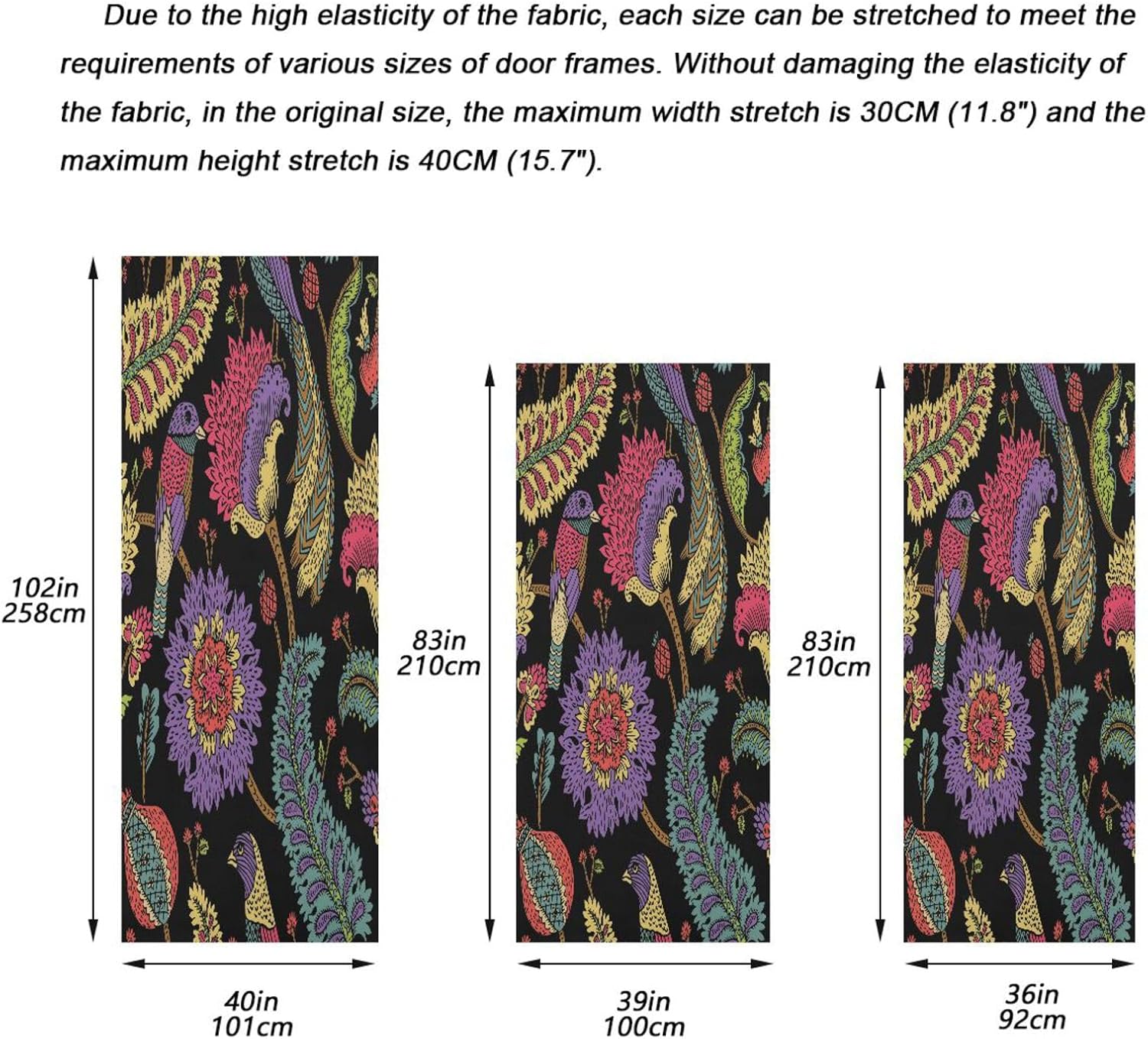 Susiyo Fantasy Flowers Christmas Door Cover Decoration 32x79 in