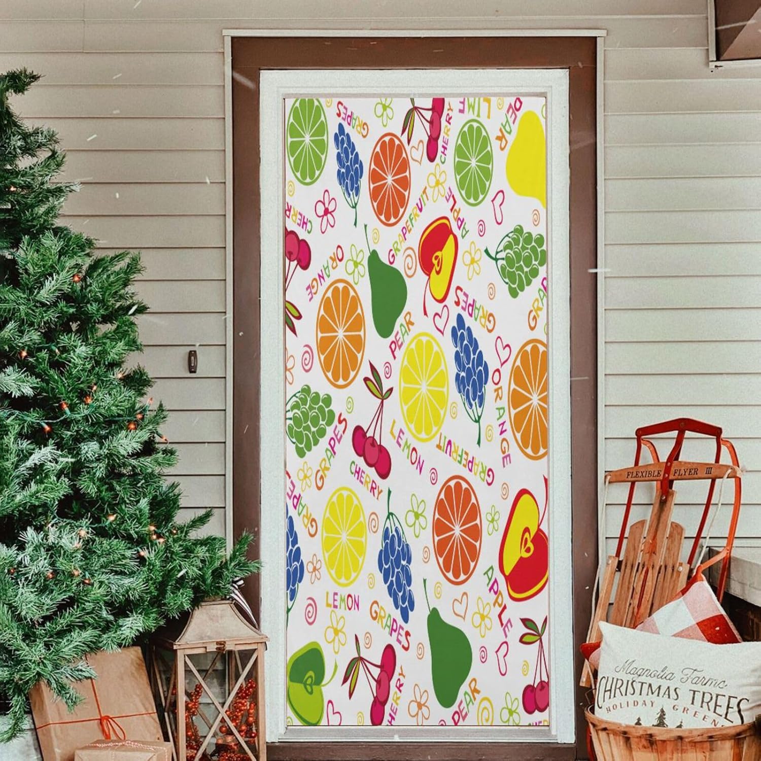 Susiyo Colorful Fruit Lemon Halloween Door Cover