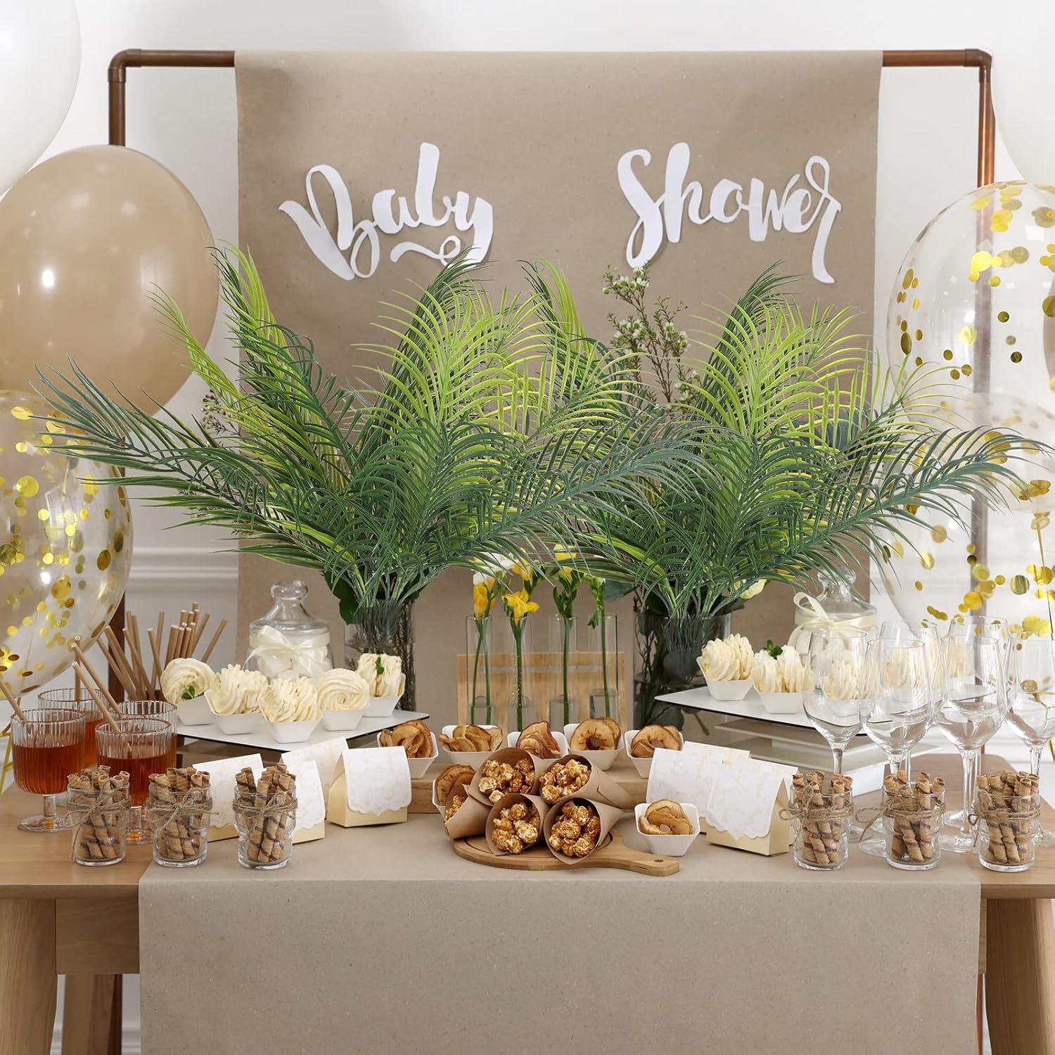 Faux Palm Leaves Artificial Plants for Home Decor