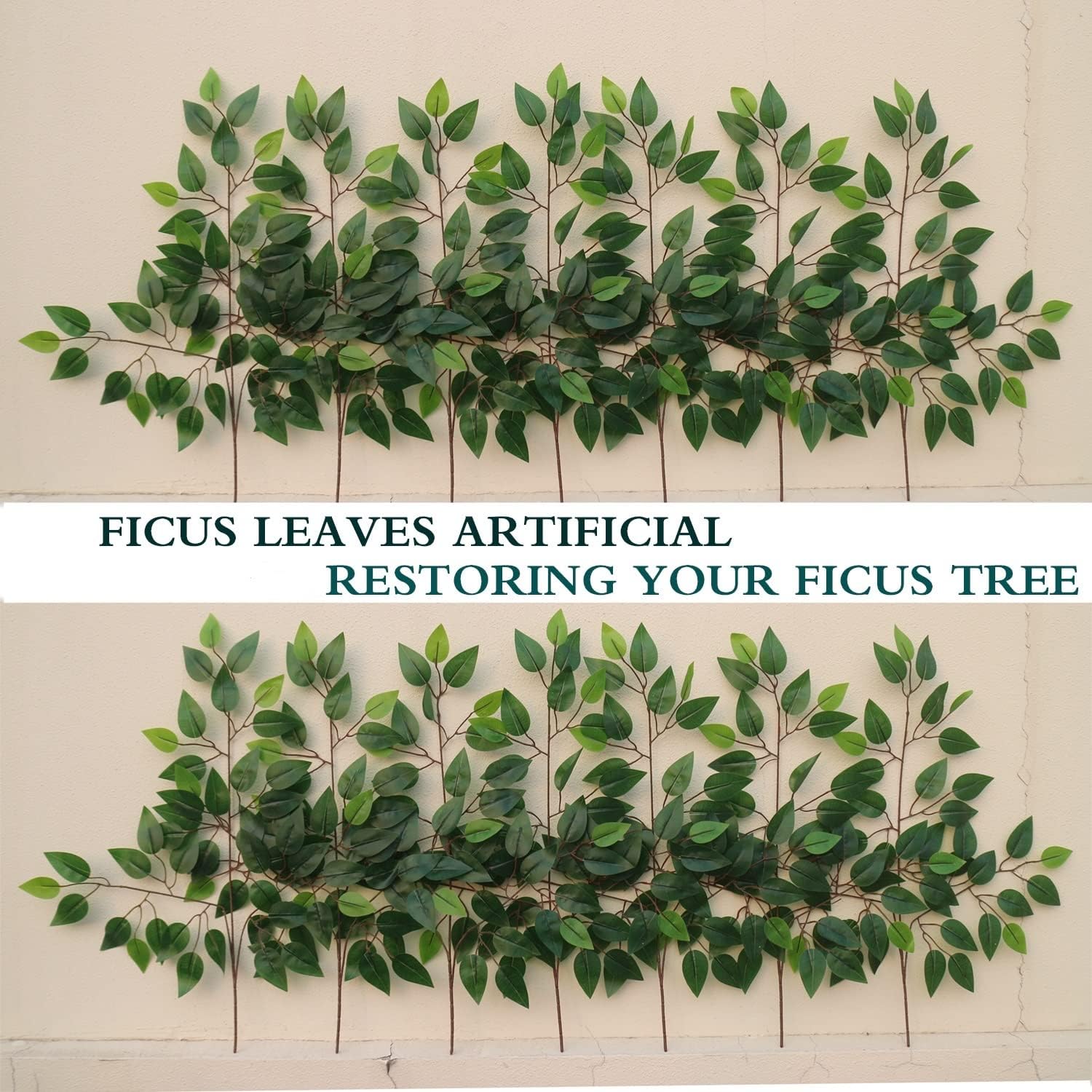 12Pcs Ficus Leaves Artificial Branches for Wedding Arch and Home Dcor