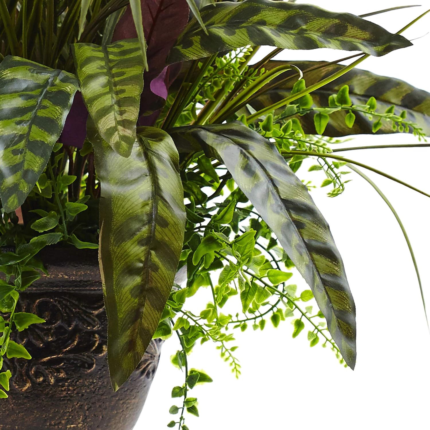 Nearly Natural 27in Mixed Areca Palm Fern Peacock Planter