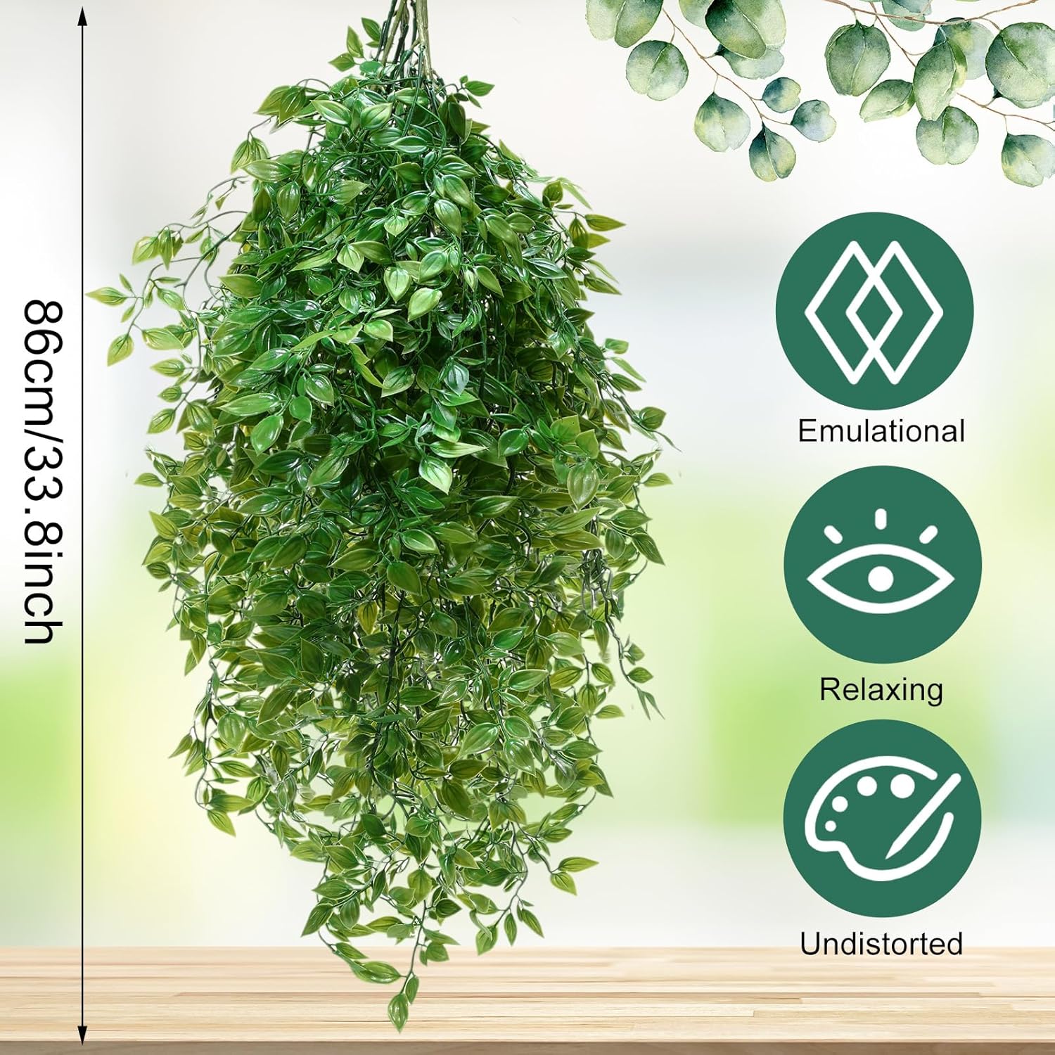 Hoteam 12 Pcs Artificial Hanging Plants Fake Ivy Vines with Green Leaves for Indoor Outdoor Walls Decor