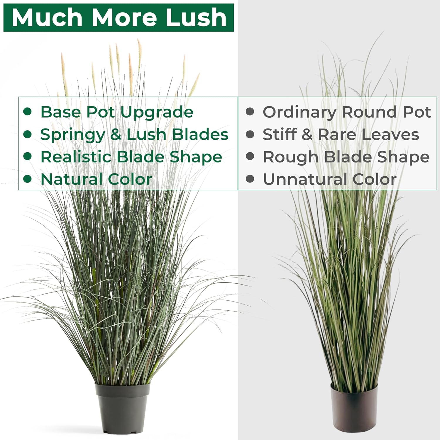 Faux 4ft Horsetail Reed Grass with Pink Spikes 2-Pack