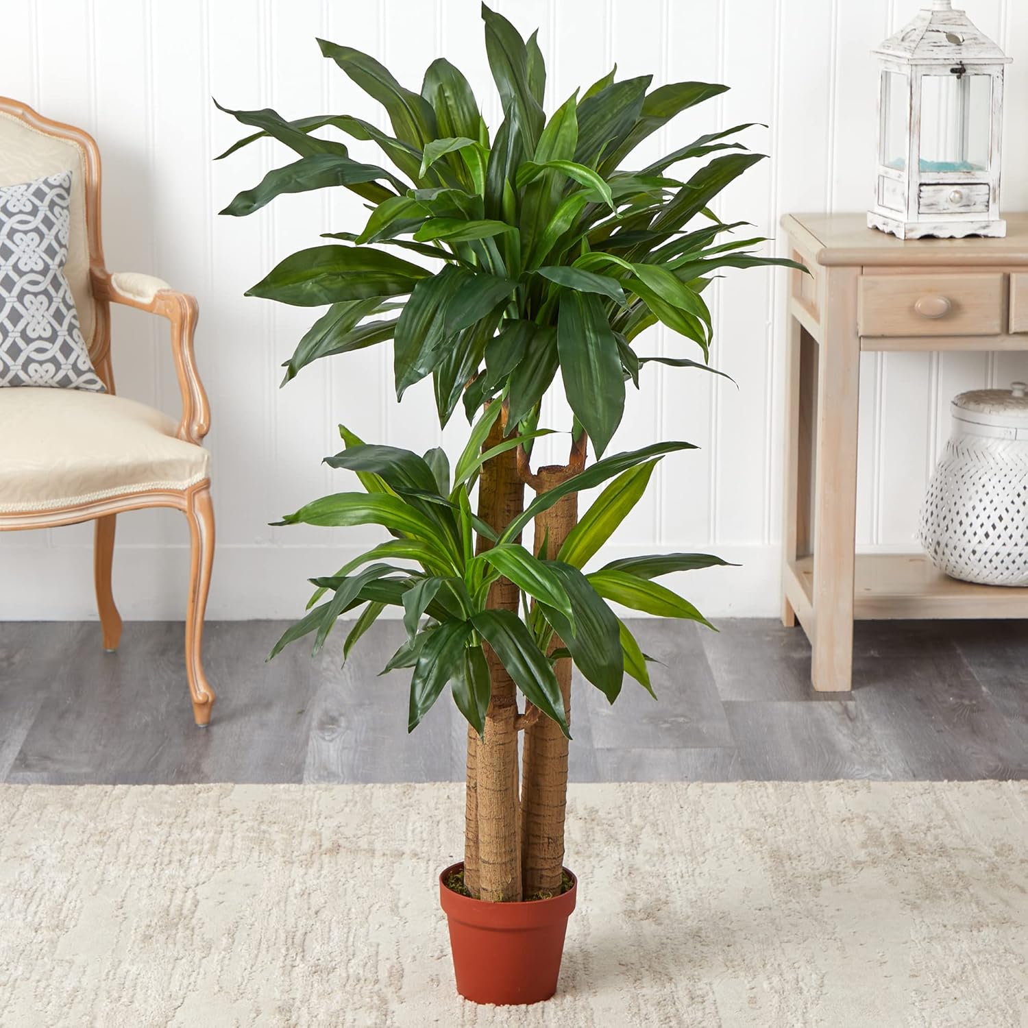 Nearly Natural 4ft Corn Stalk Dracaena Silk Plant
