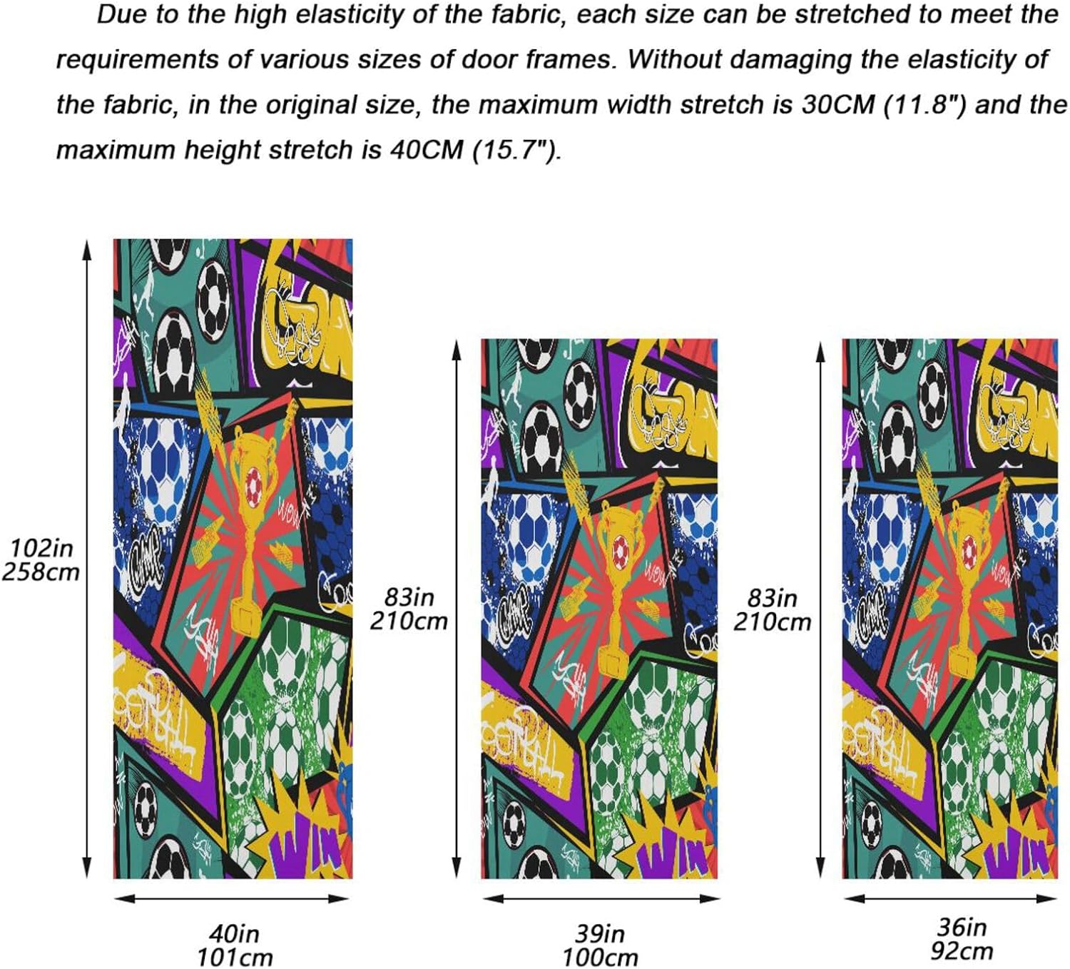Susiyo Stretch Fabric Halloween Door Cover 32x79 In