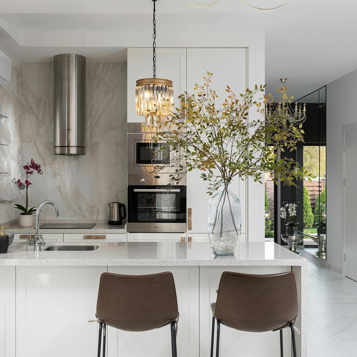 Uqueeten Artificial Greenery Stems 433 Inch Nandina Branches for Vase and Home Dcor