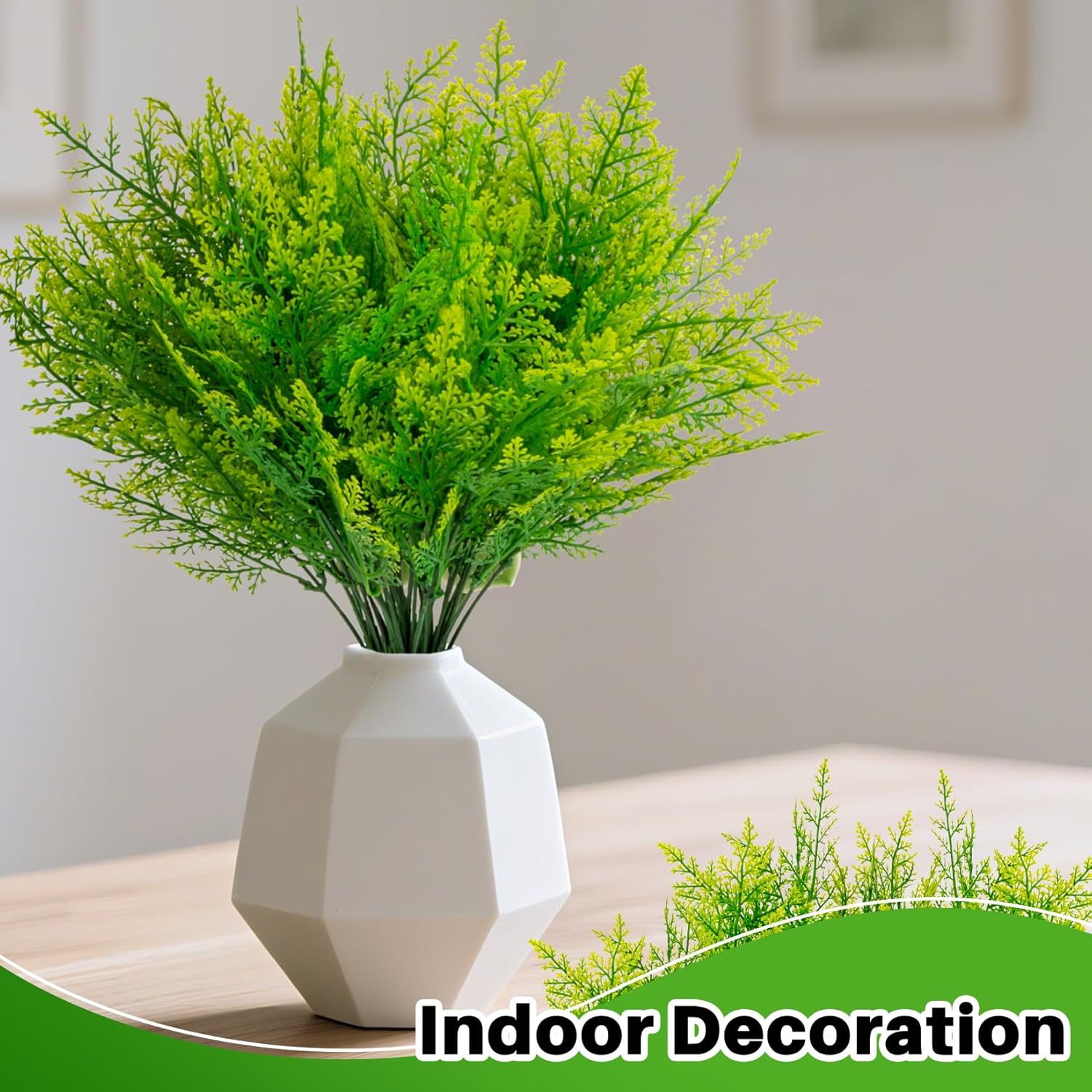 6PCS Outdoor Faux Plants - Artificial Ferns Decorations