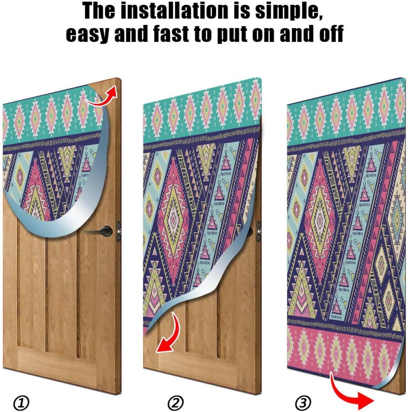 Susiyo Indian Paisley Halloween Door Cover 32x79 in