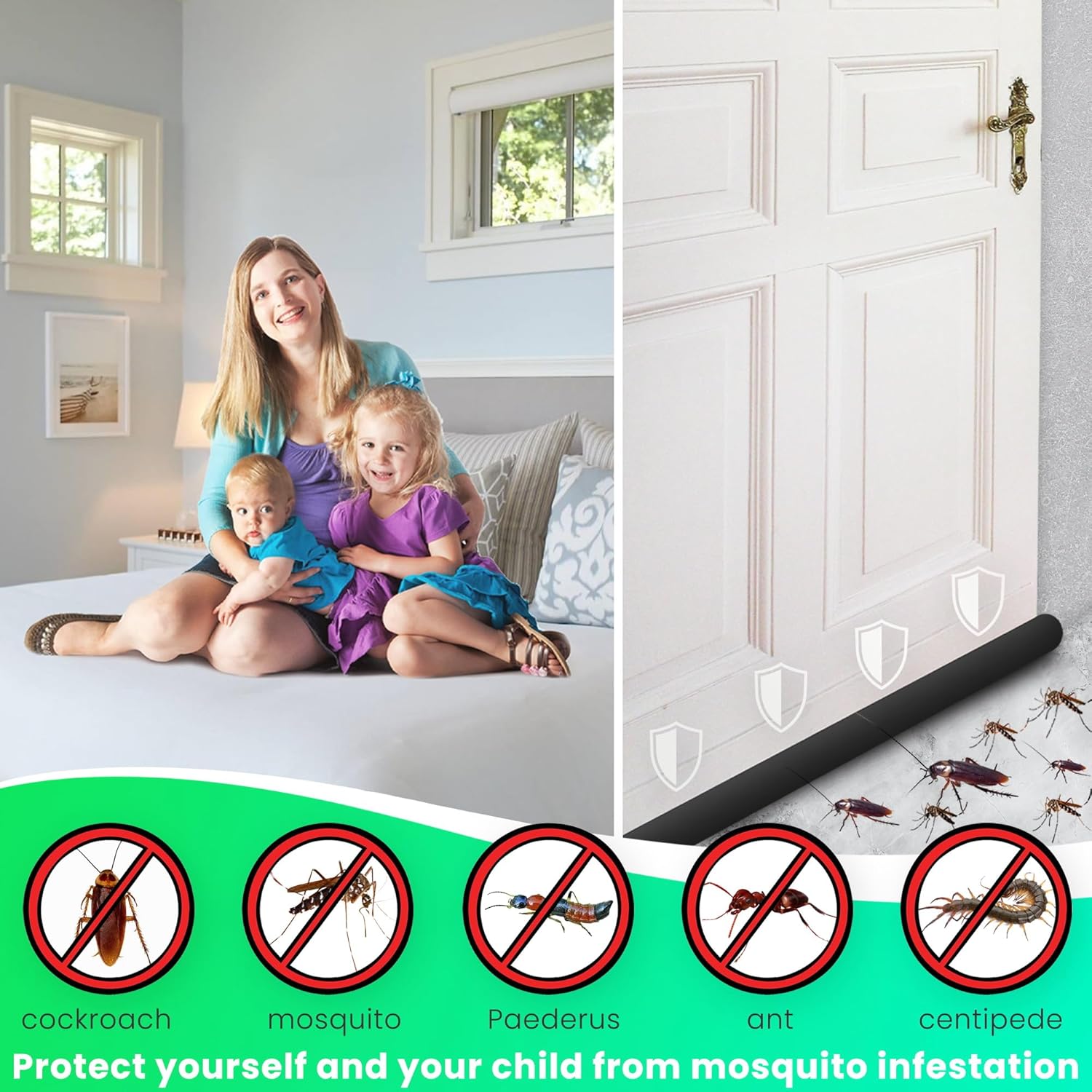 Adjustable Under Door Draft Blocker 37 Inch Gray