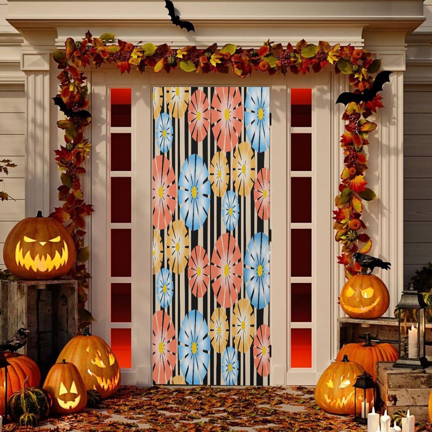 Susiyo Blue Petal Chamomile Halloween Door Cover