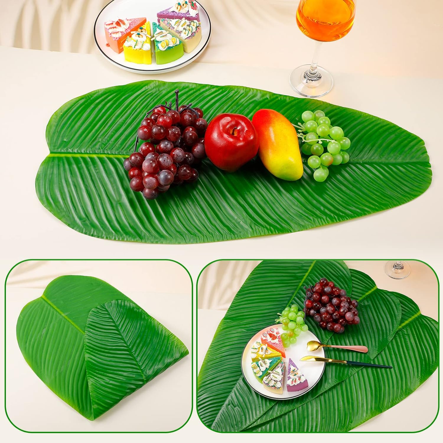 Cindeer 24 Piece Artificial Banana Leaves Decor