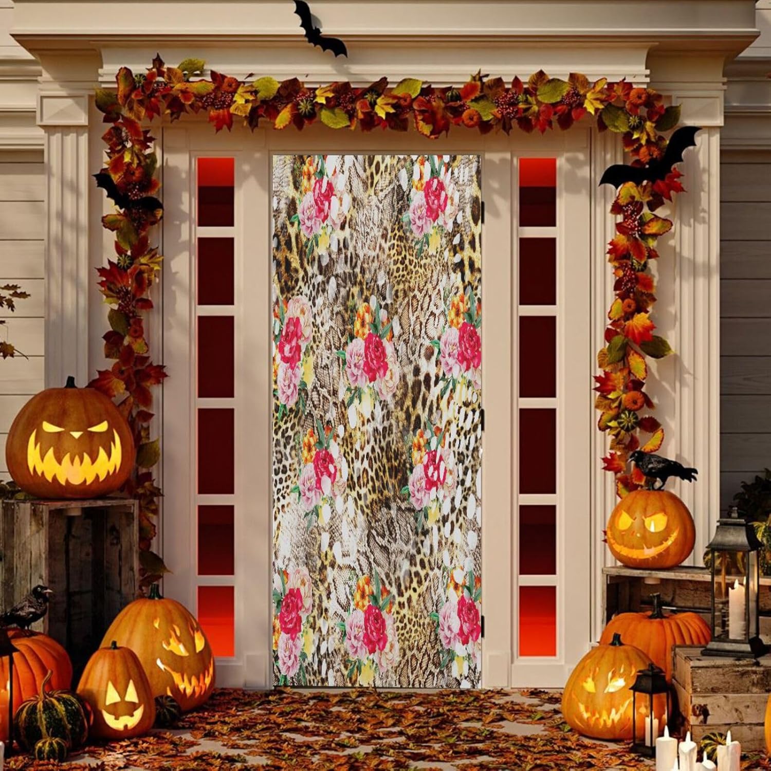 Susiyo Colorful Leopard Door Cover 32x79 in