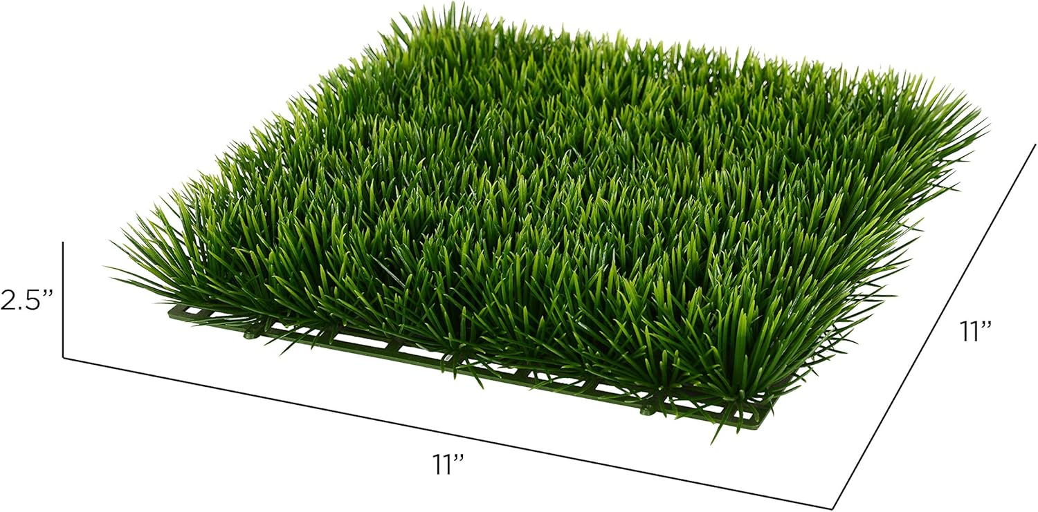 Vickerman 11 Inch Artificial Green Grass Matt - 2 Pack UV Resistant