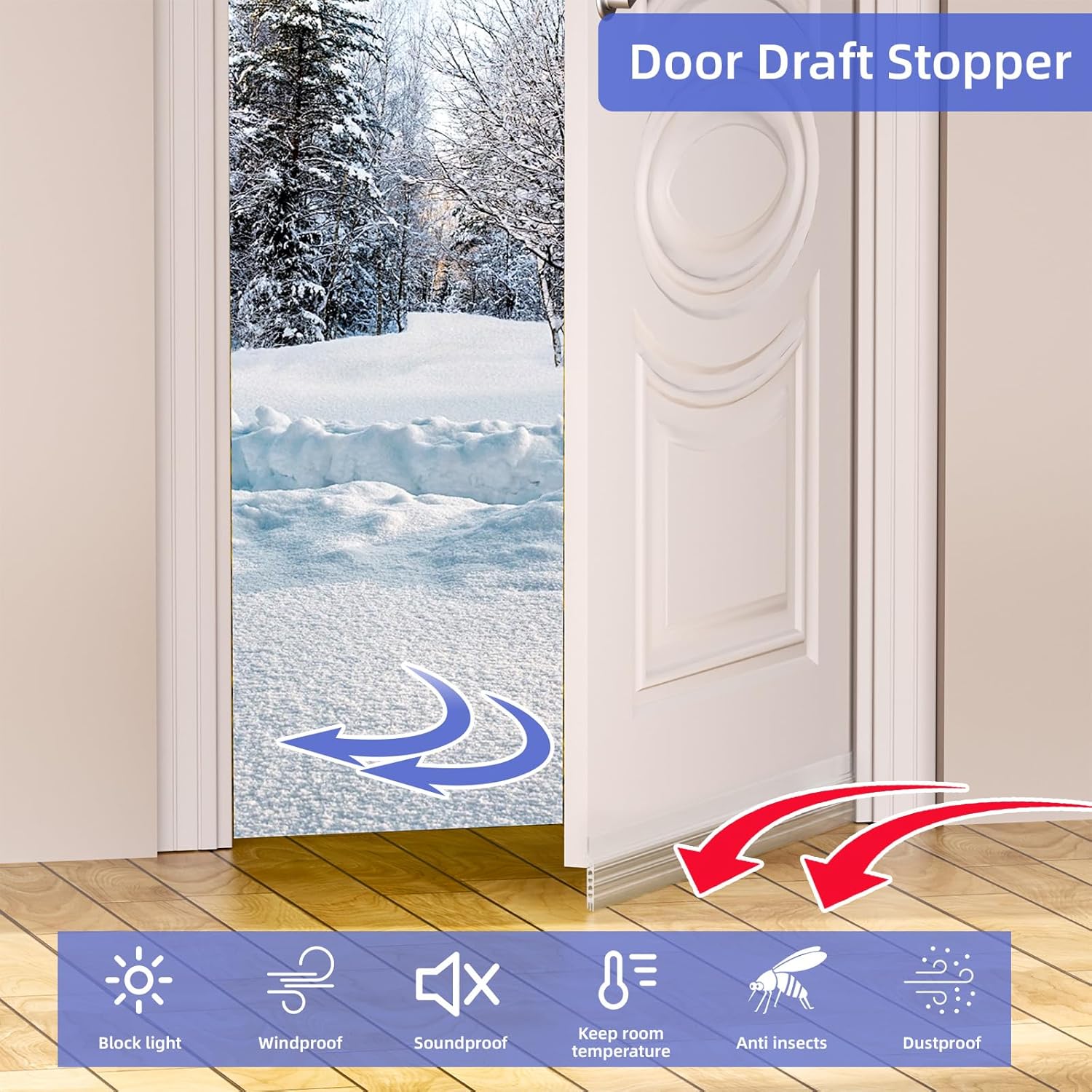 Door Draft Stopper 39 Inch Silicone Weather Seal