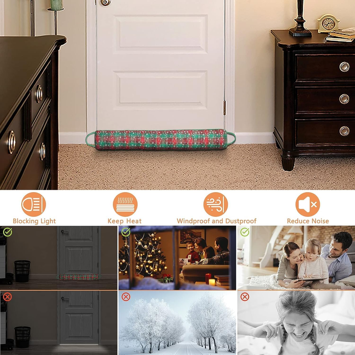 Triangle Under Door Draft Stopper 30 Inches for Soundproof and Air Seal