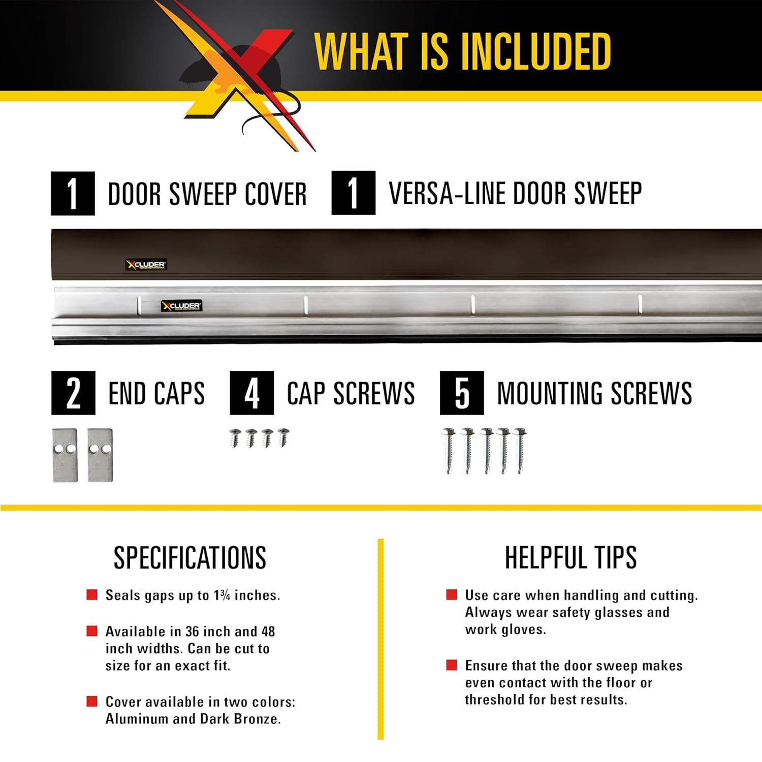 Xcluder 36 In Versa-Line Door Sweep Dark Bronze