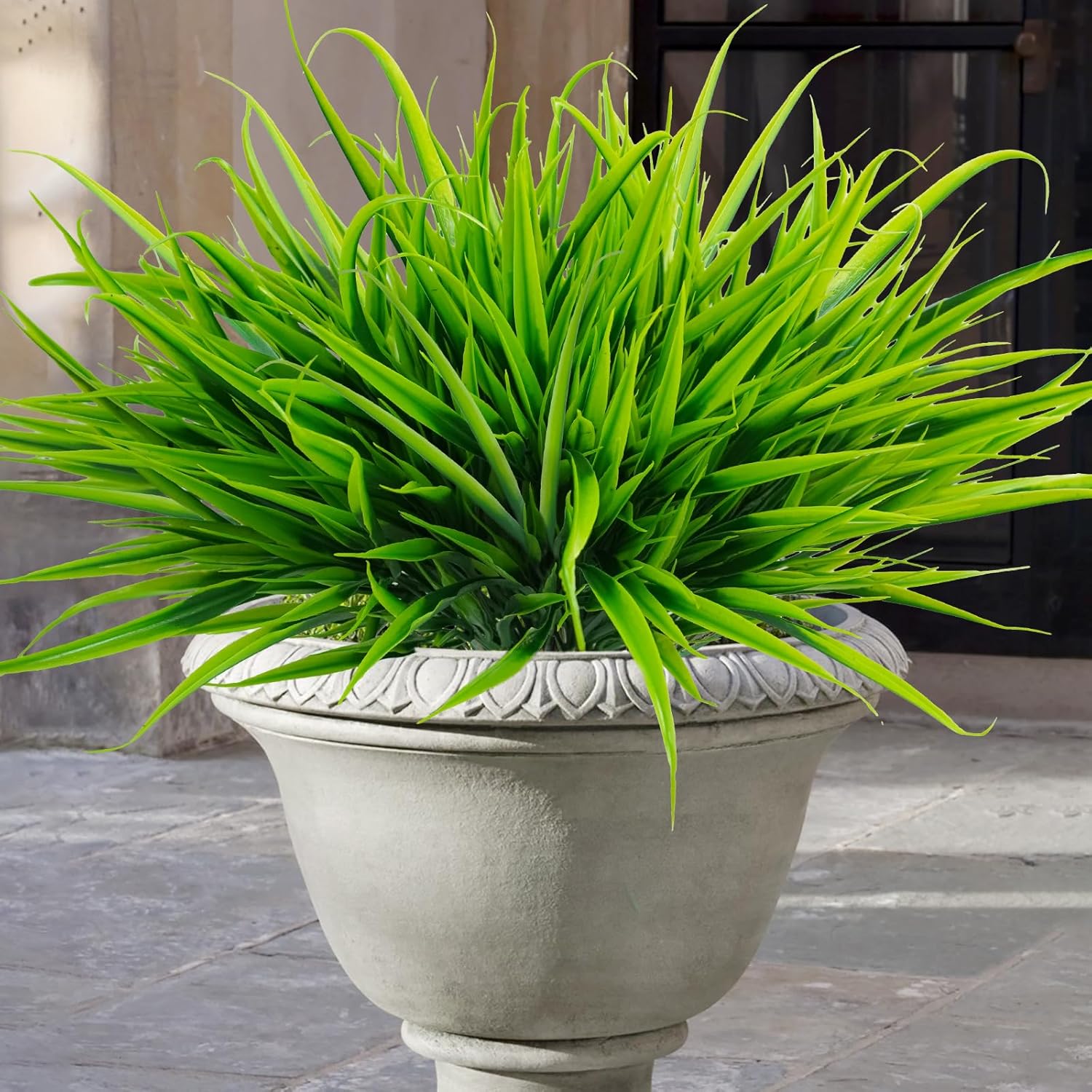 Uieke 6 Bundle UV Resistant Artificial Grass Plants for Home Garden