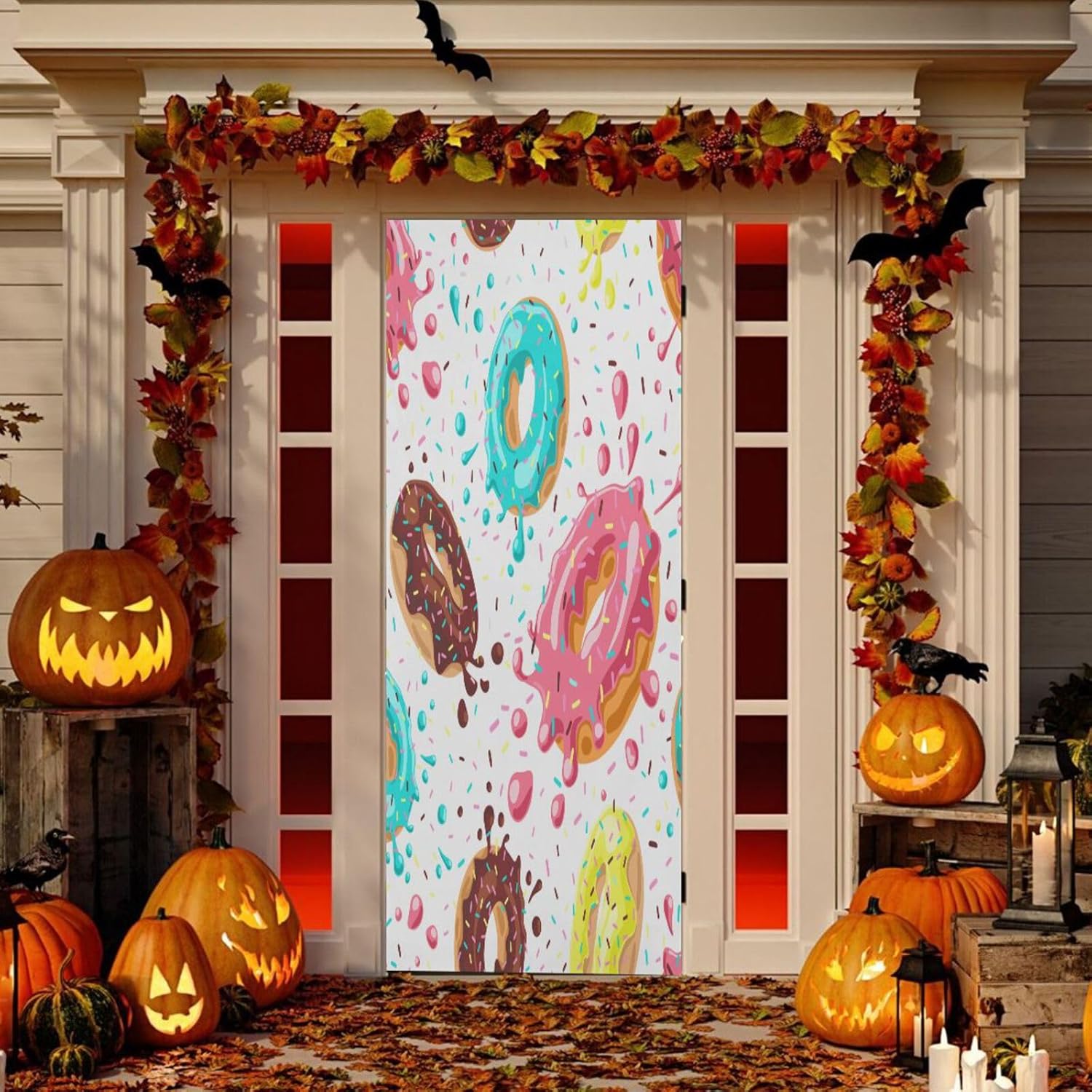 Susiyo Cute Donut Halloween Door Cover 32x79 in
