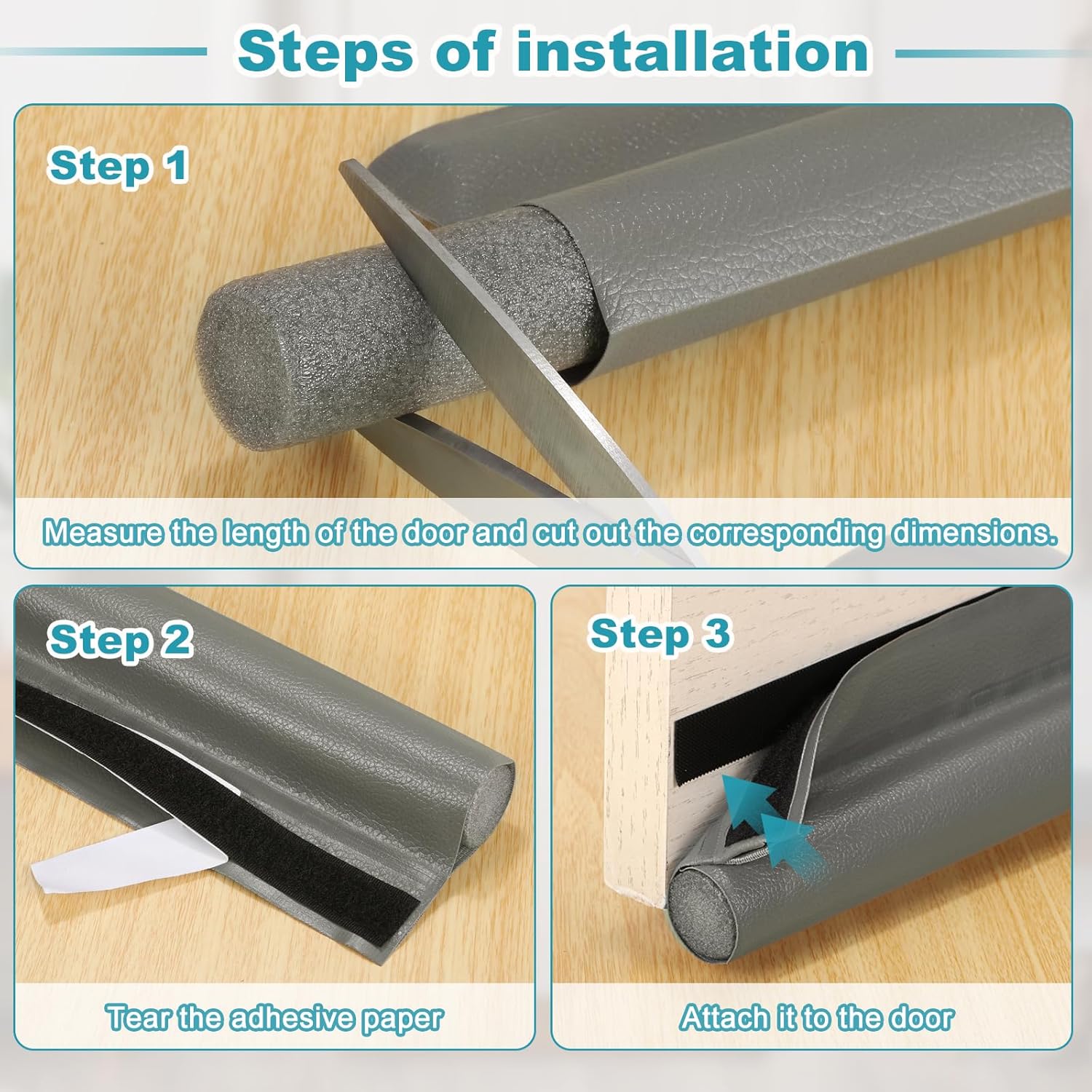 Uxcell 37 Inch Door Draft Stopper Adhesive Soundproof Seal Weather Stripping