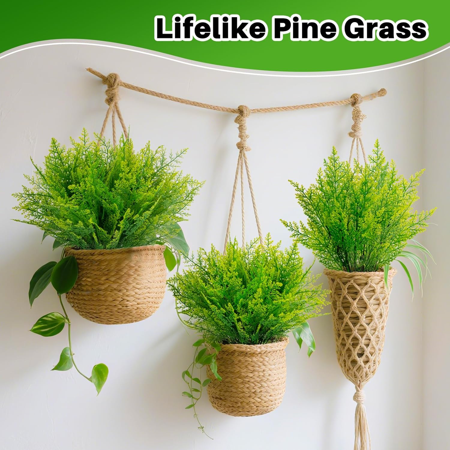 6PCS Outdoor Faux Plants - Artificial Ferns Decorations