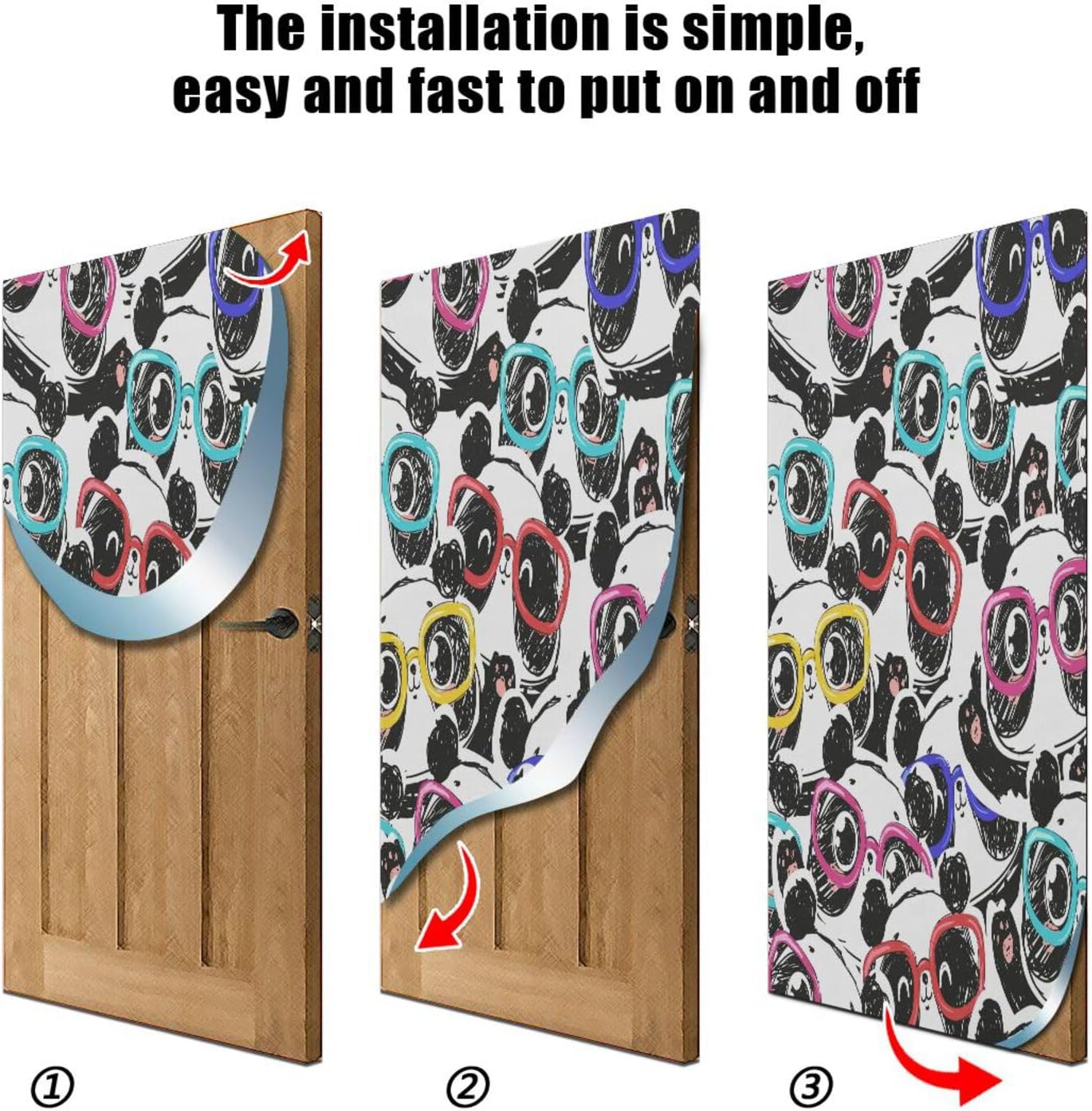 Susiyo Watercolor Cute Panda Halloween Door Cover