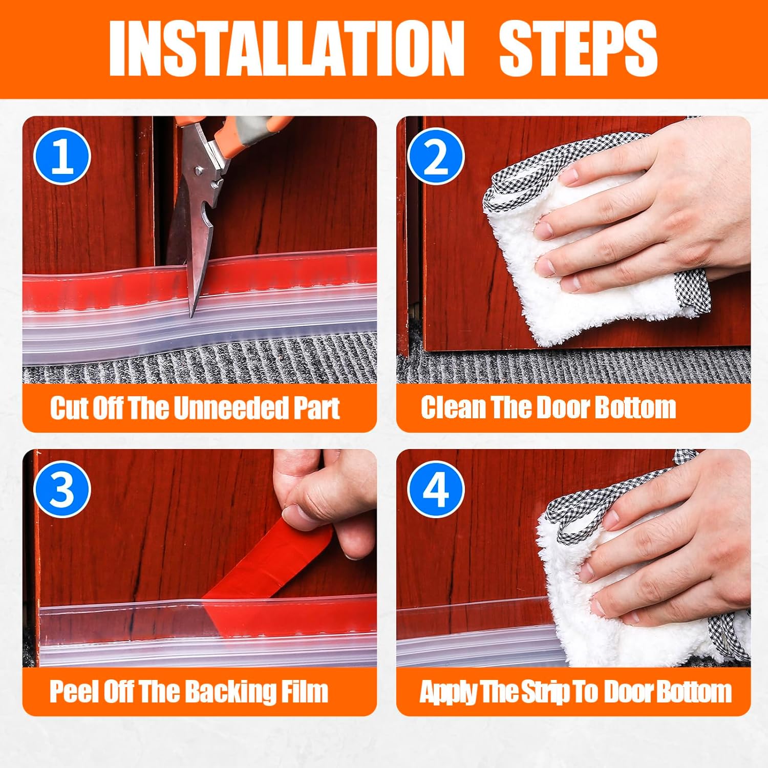 Silicone Door Draft Stopper Transparent Weather Stripping for Windproof and Sound Insulation