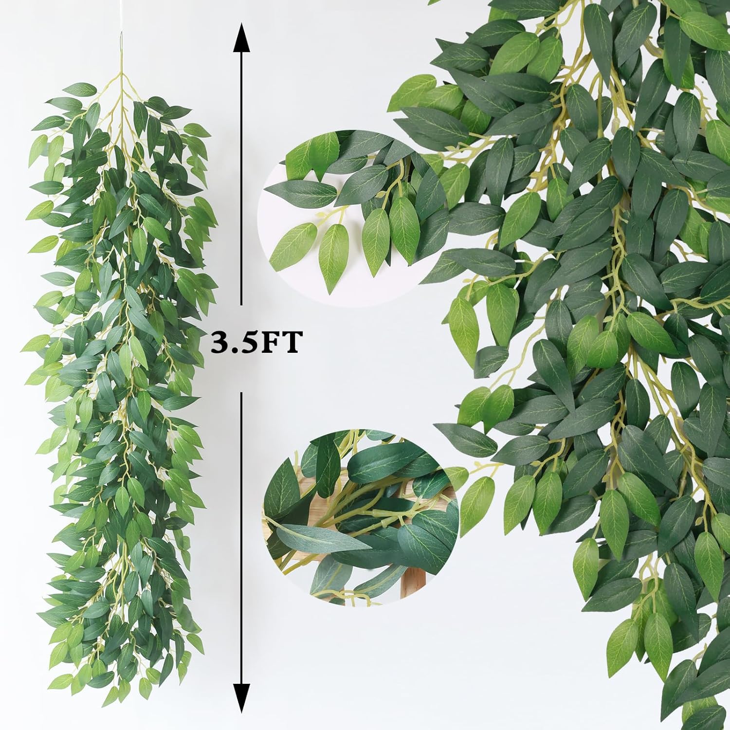 Mizii Artificial Vine Garland 35 Feet Realistic Greenery Decor