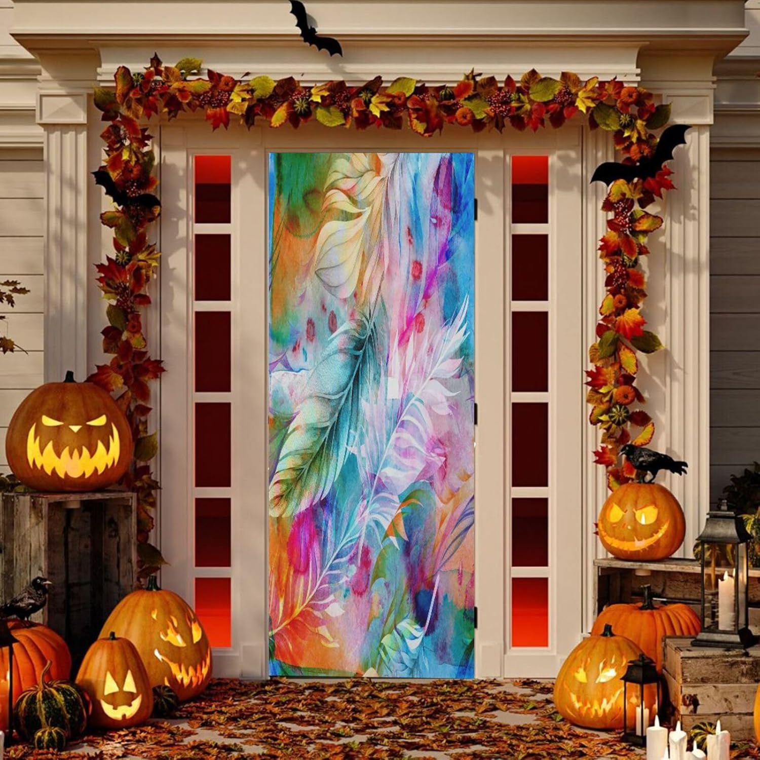 Susiyo Feathers of Birds Halloween Door Cover 32x79in