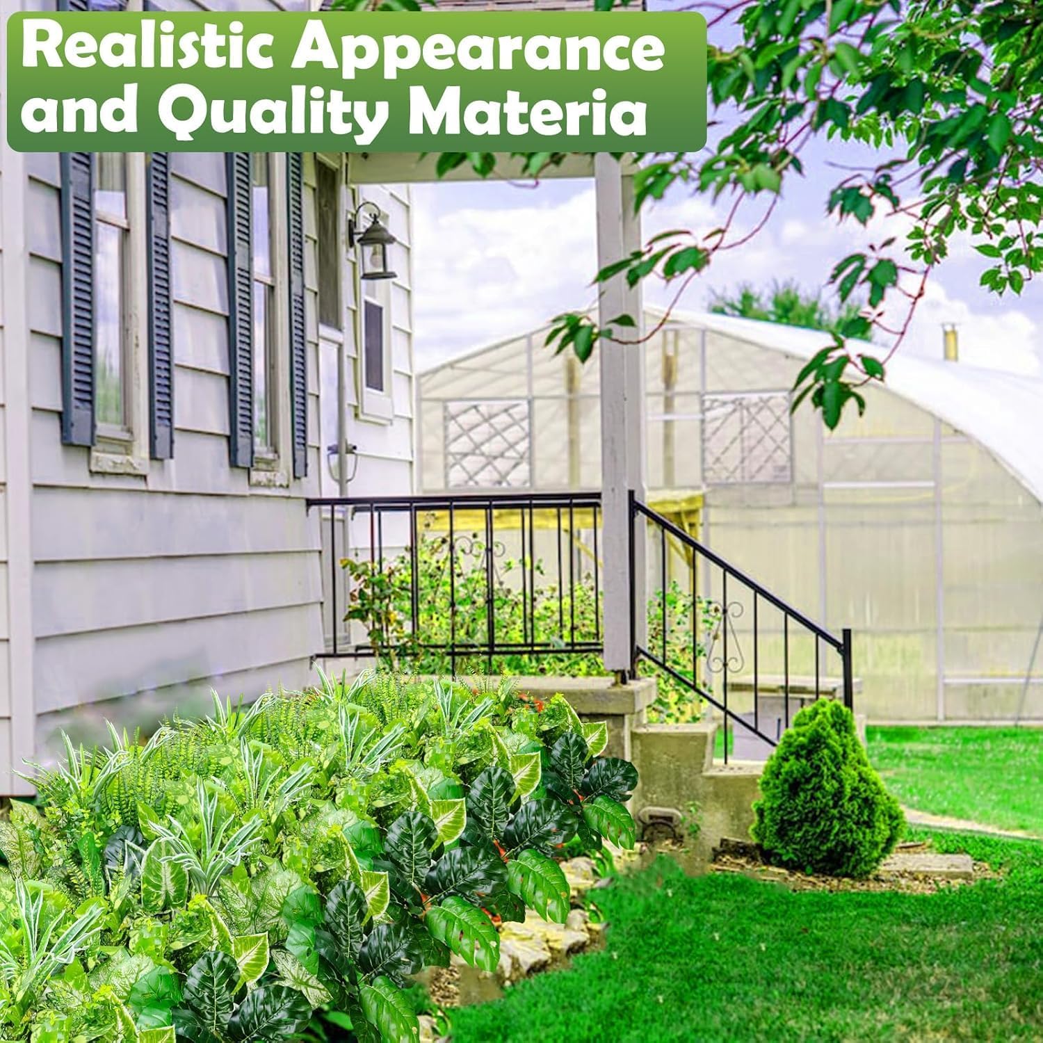 Ronyila Artificial Boxwood Plants 15Bundle UV Resistant Fake Eucalyptus Shrubs for Outdoor Decor