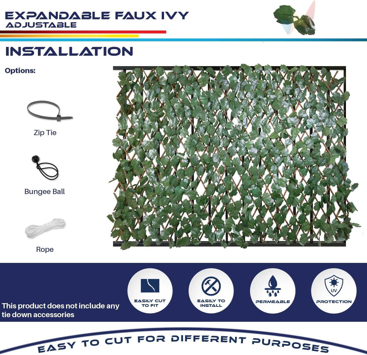 Artificial Ivy Leaf Privacy Fence Screen for Outdoor Indoor Use