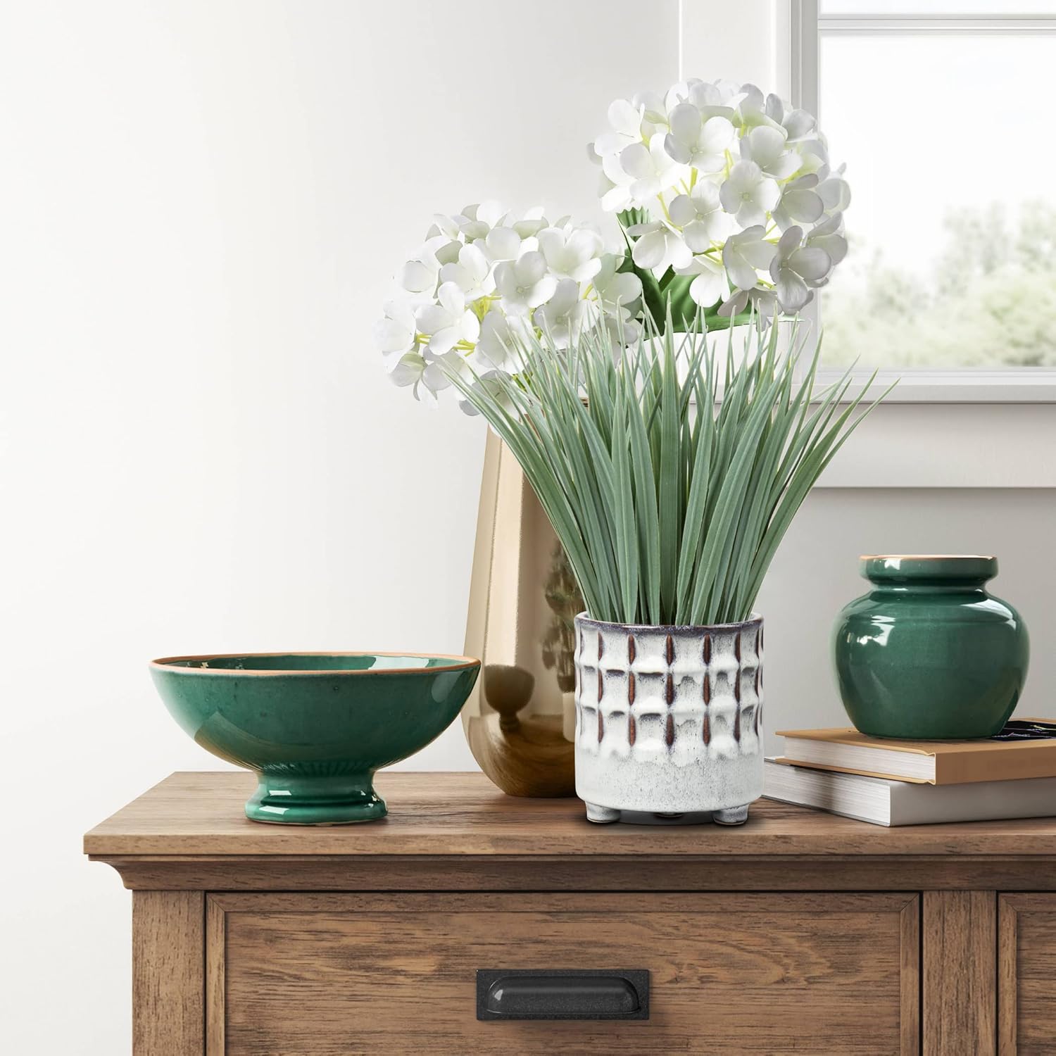 Hollyone Artificial Grass Potted Plant for Home Decor