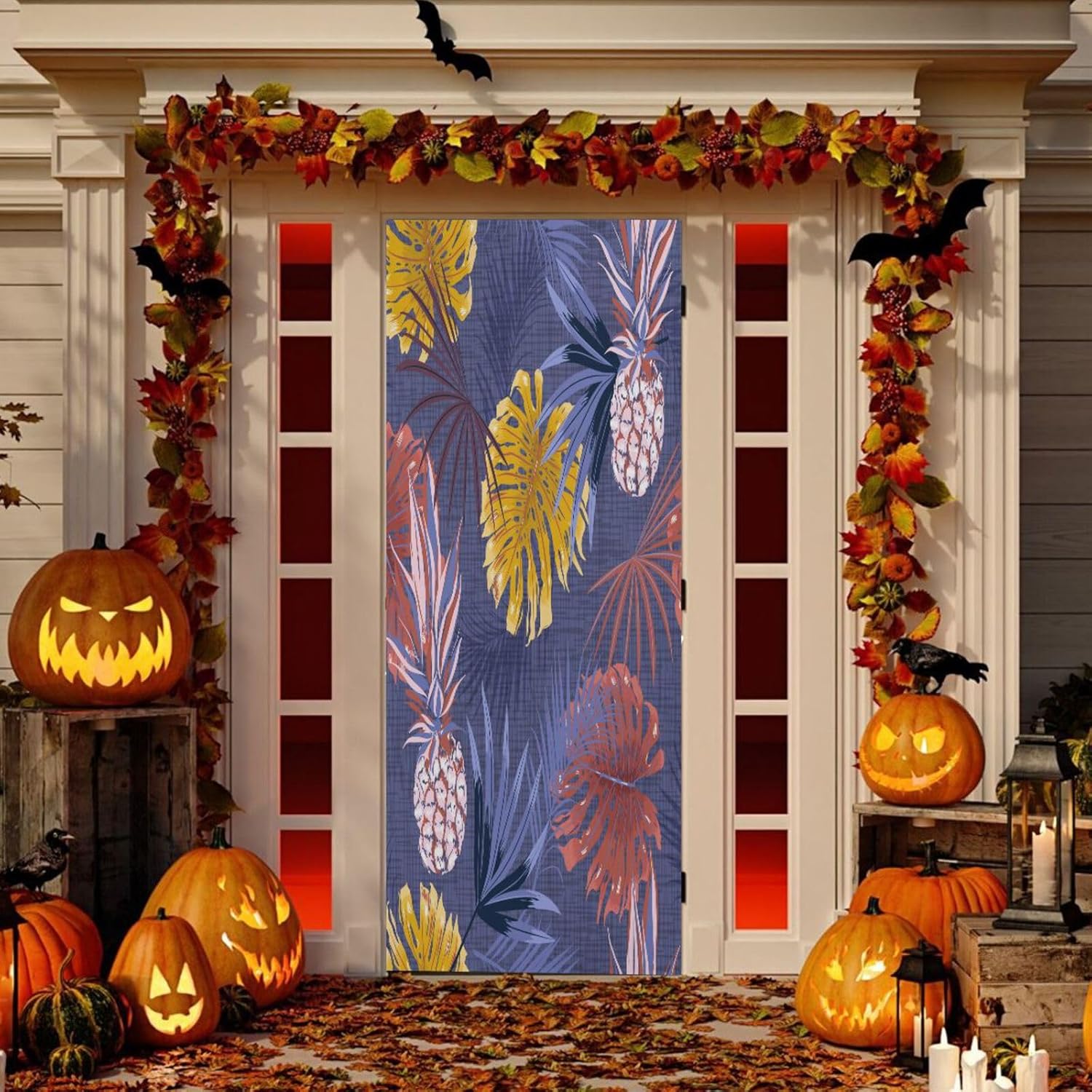 Susiyo Dark Pineapple Halloween Door Cover