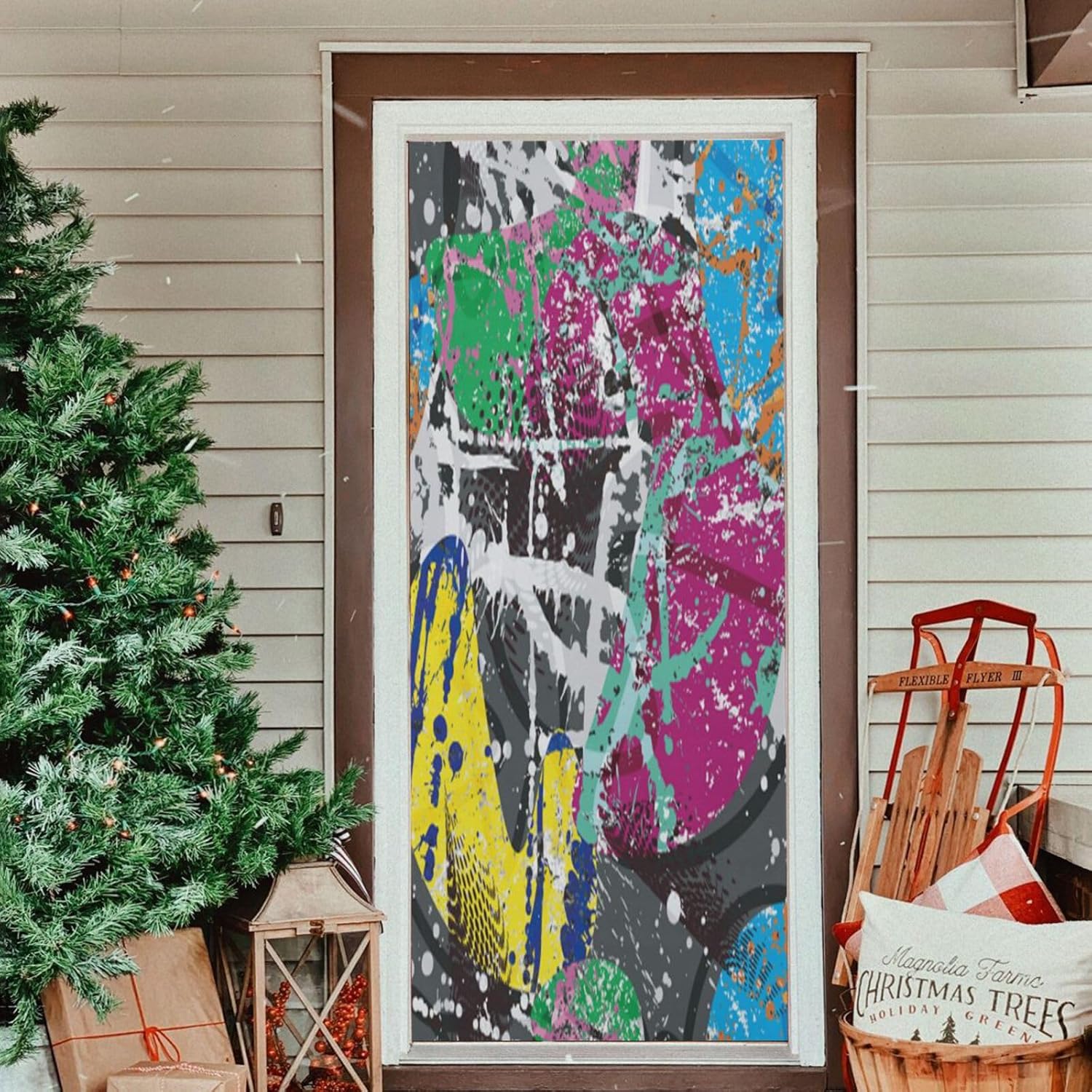 Susiyo Halloween Door Cover Stretch Fabric Decor