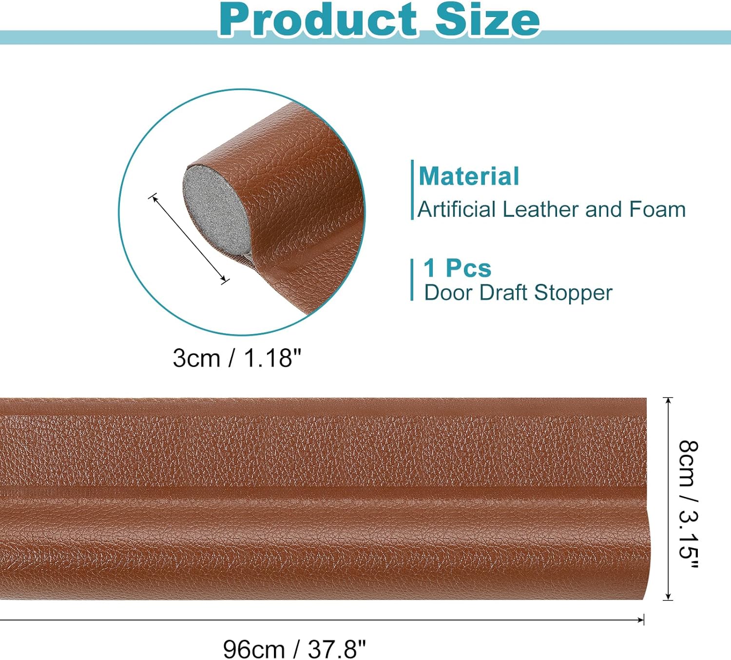 Uxcell 37 Inch Door Draft Stopper Adhesive Soundproof Seal Weather Stripping