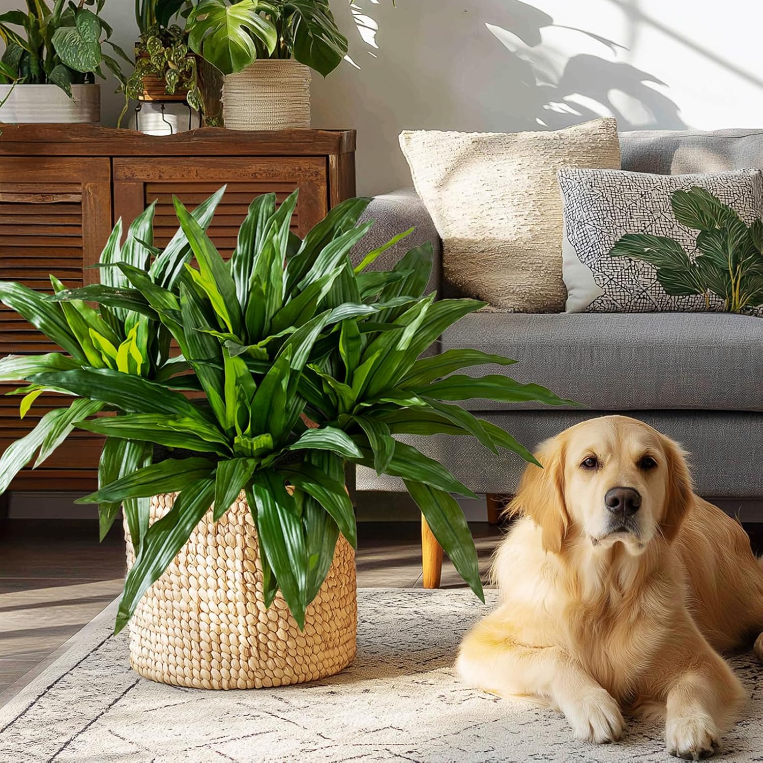 4 Pcs Artificial Dracaena Greenery Stems for Home Decor