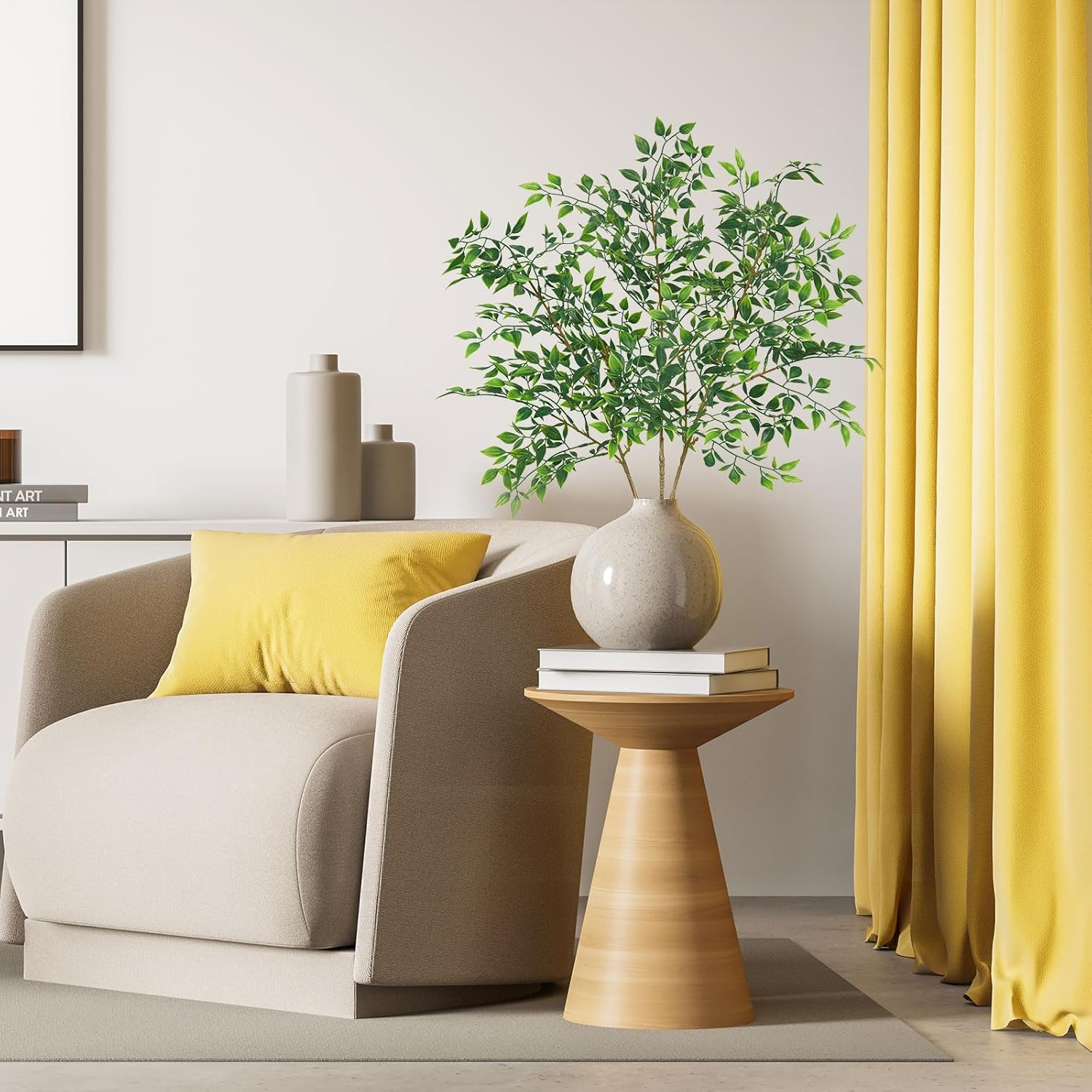 Srifoliage Artificial Plants 3PCS 31 Inch Faux Greenery Stems for Vase Decor Home Office Garden Decor