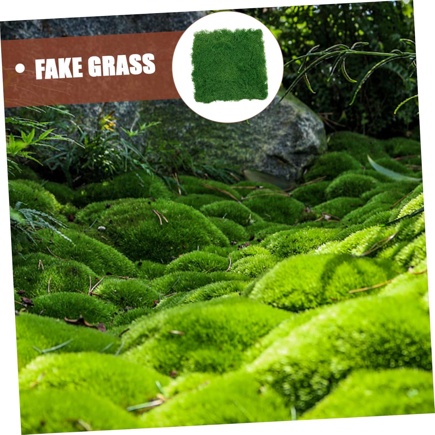 Merryhapy Artificial Moss Turf Realistic Foam Fake Grass for Garden Bonsai Decor Outdoor Landscaping
