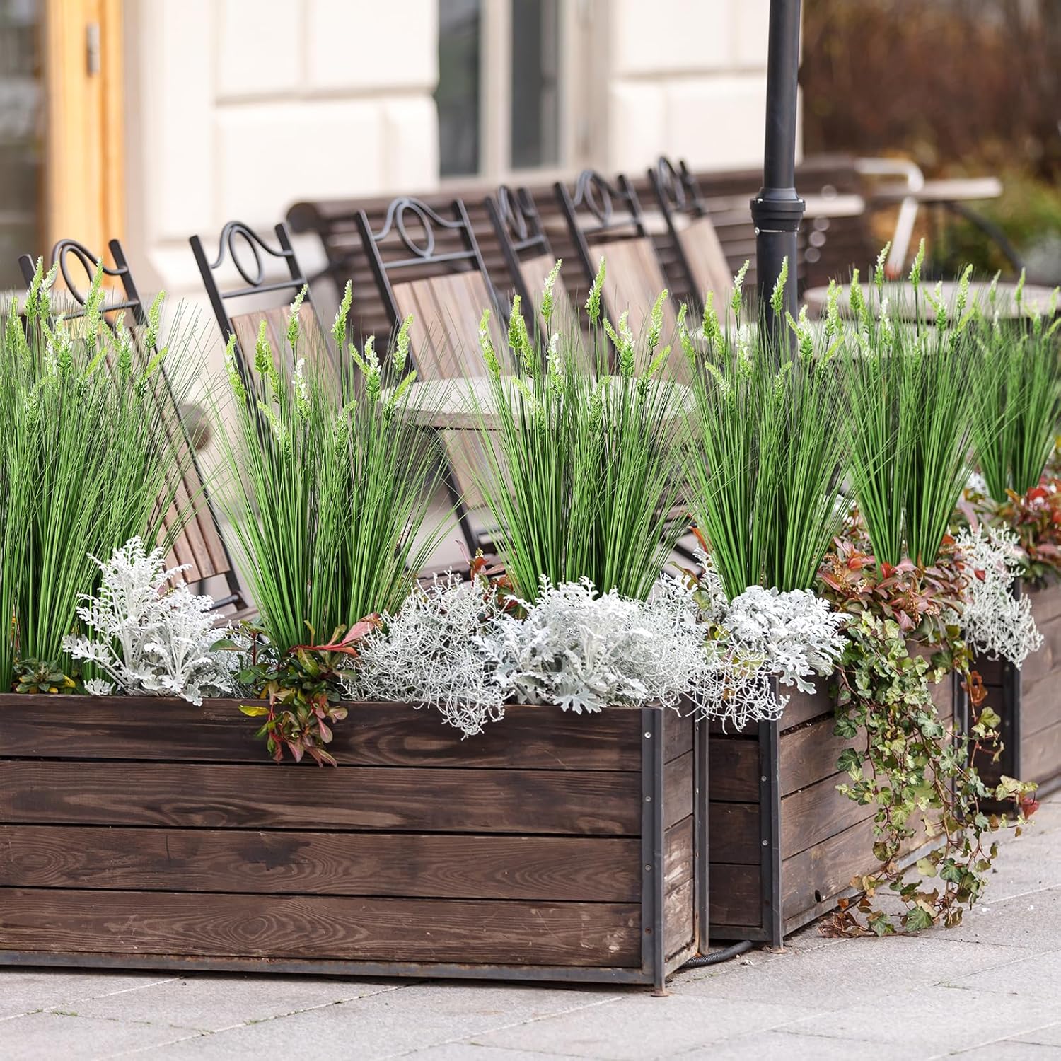 12 Pcs Artificial Tall Onion Grass for Garden Home Decor