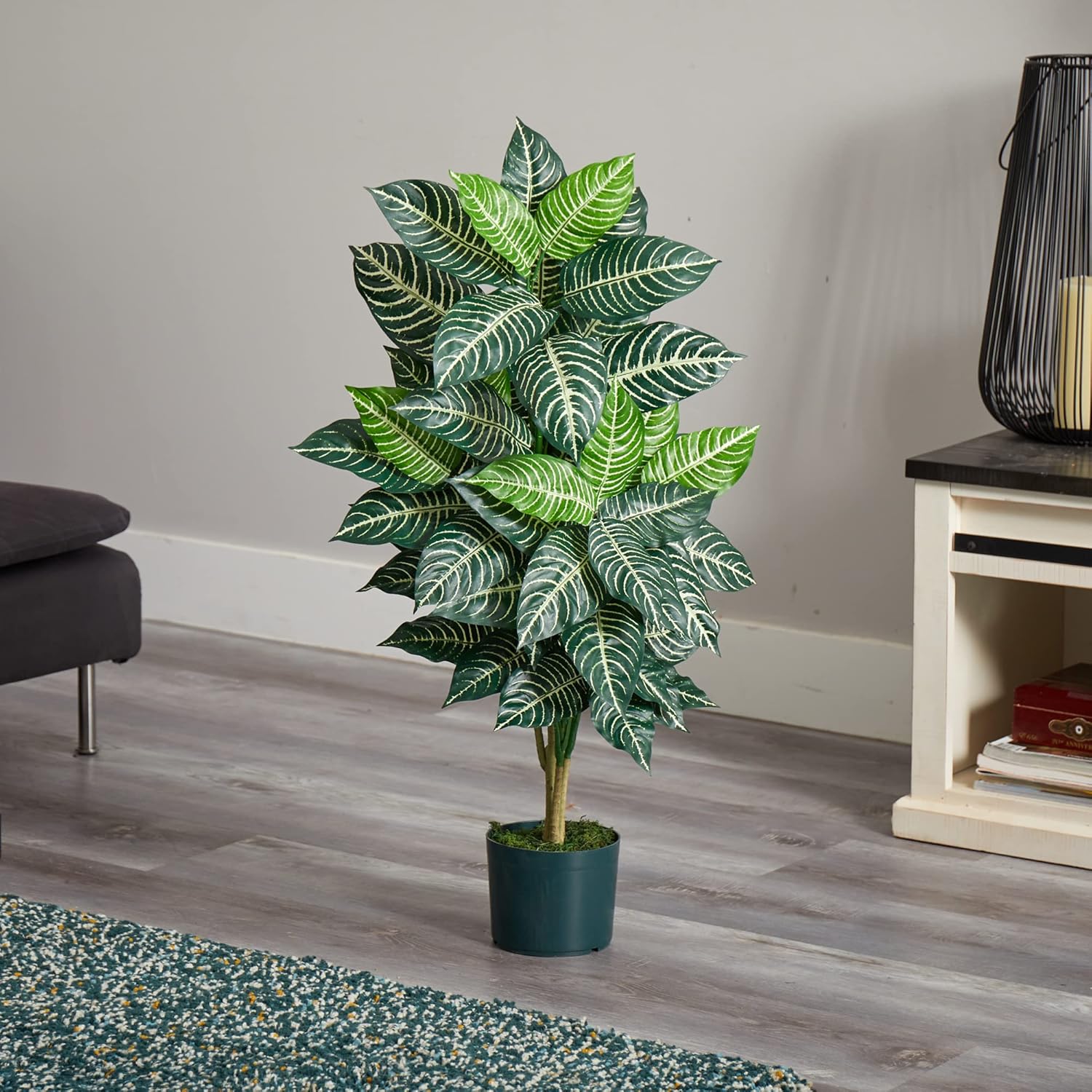 Nearly Natural 3ft Zebra Silk Plant 1
