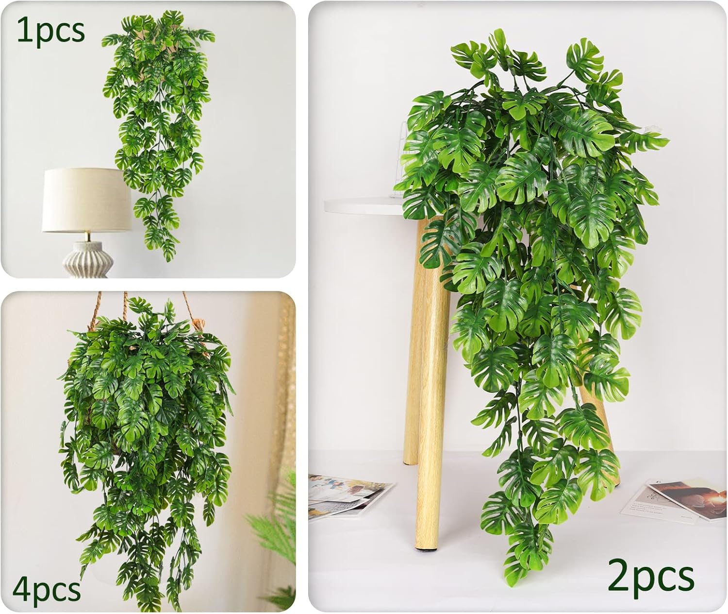 RECUTMS Artificial Hanging Plants 4Pcs Set