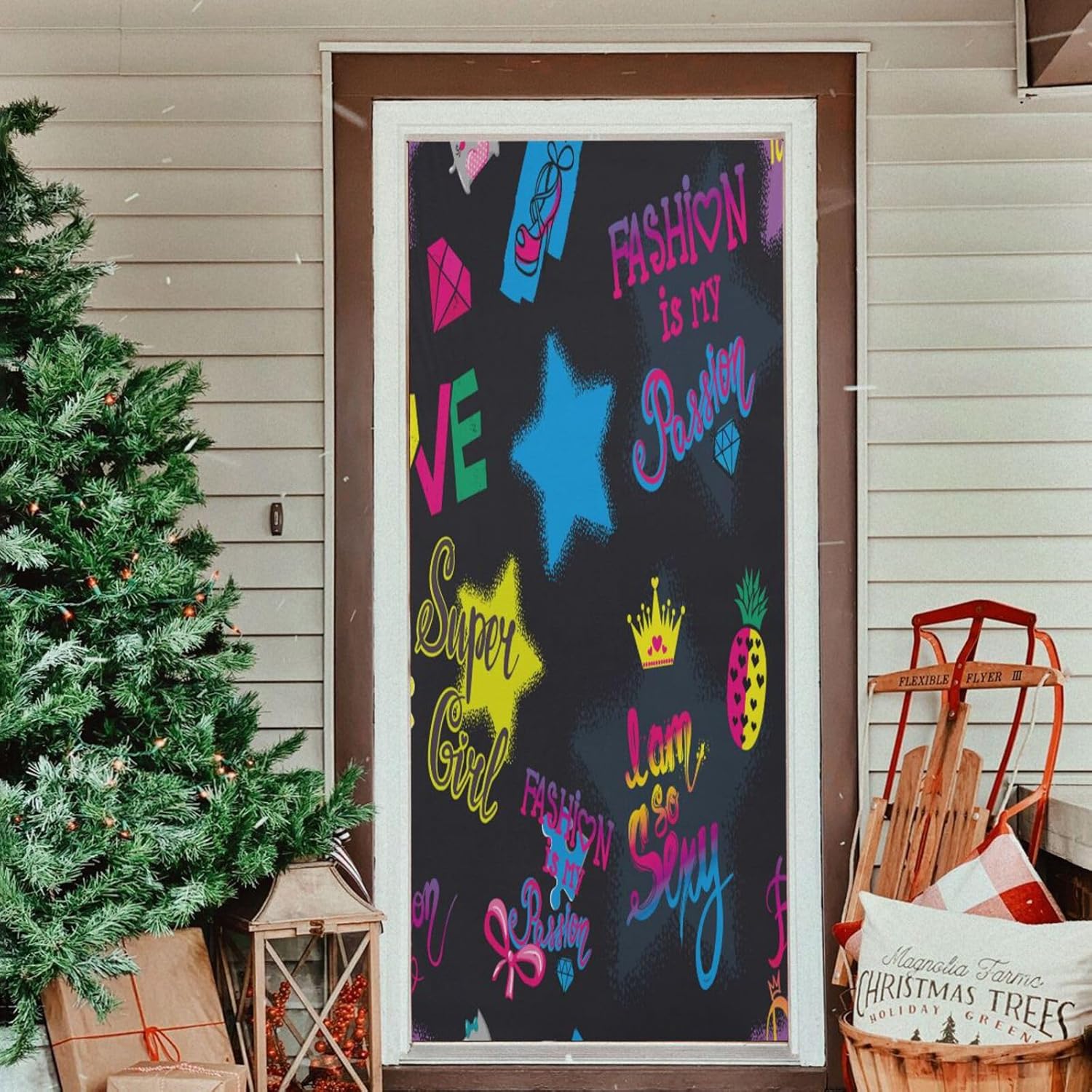 Susiyo Super Girl Halloween Door Cover 32x79 in
