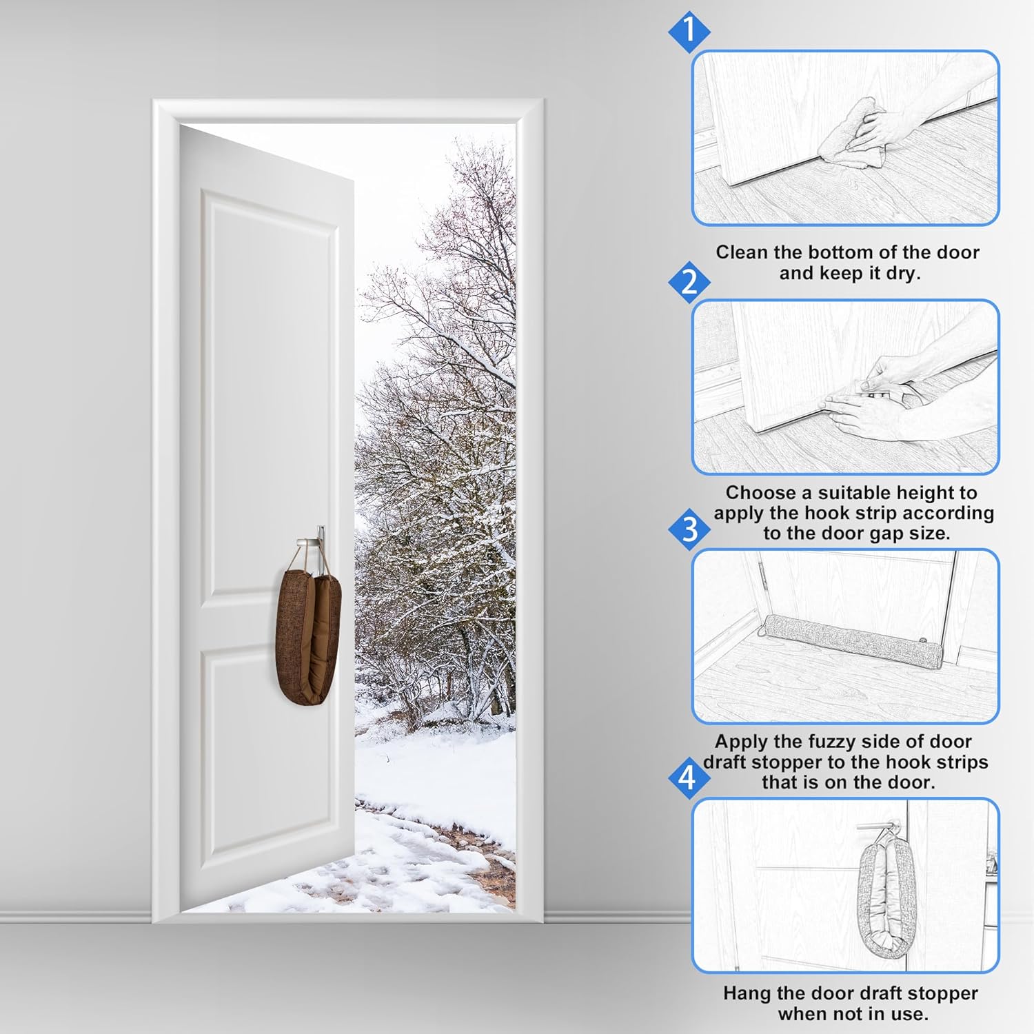 NABOWAN 30 Inch Weighted Draft Stopper Door Blocker