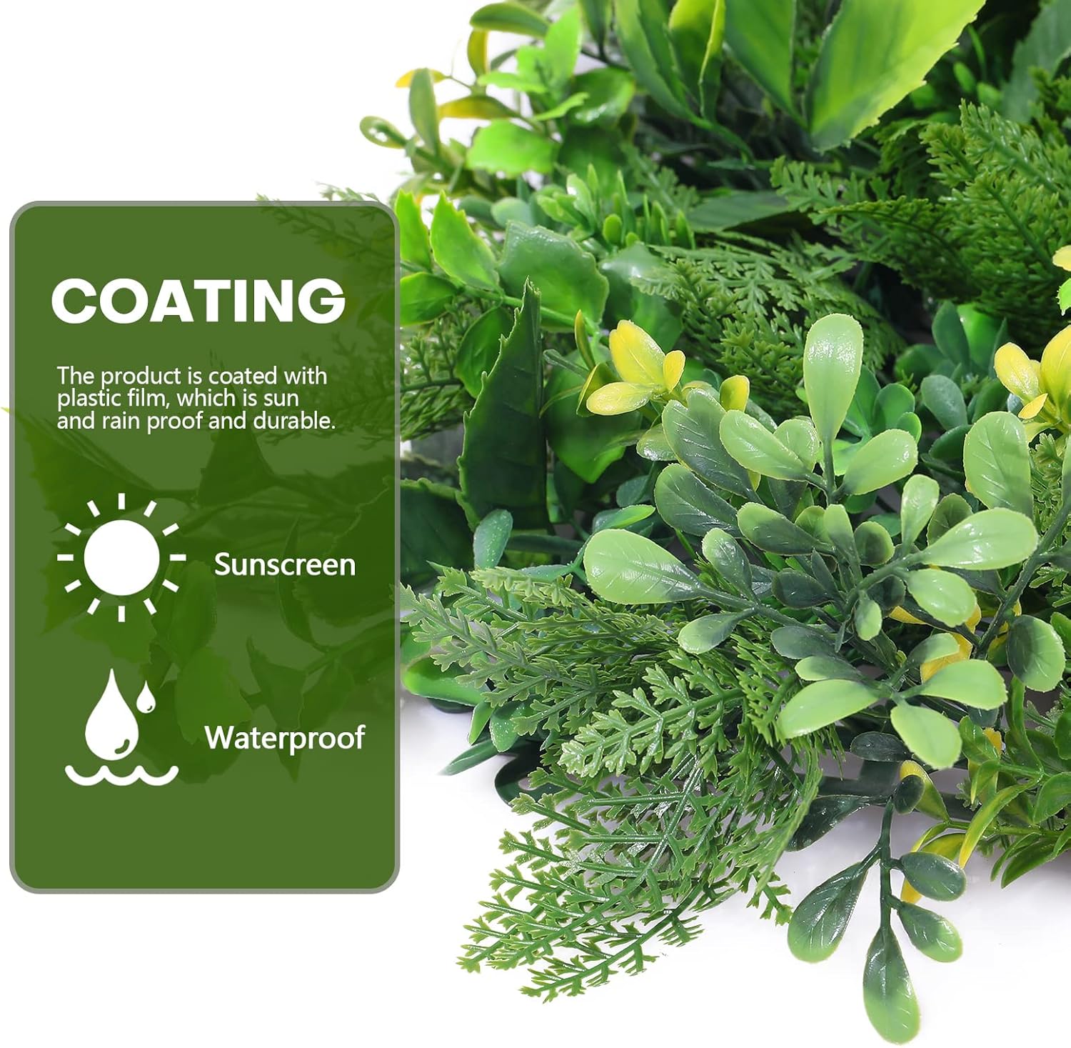 Boshen Artificial Grass Wall Panels 6PCS 10x10 Inch Boxwood Hedge Decor for Indoor Outdoor Party Wedding Backyard