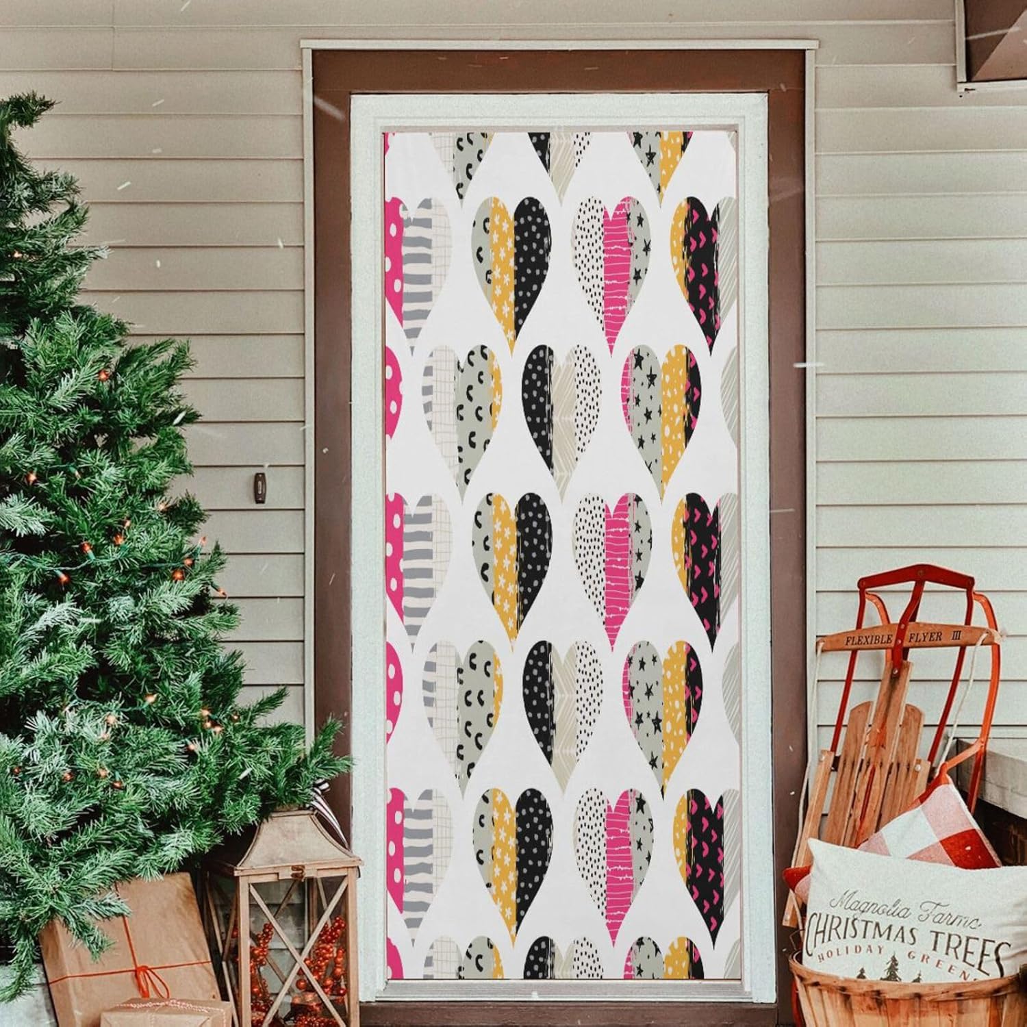 Susiyo Multicolored Hearts Halloween Door Cover